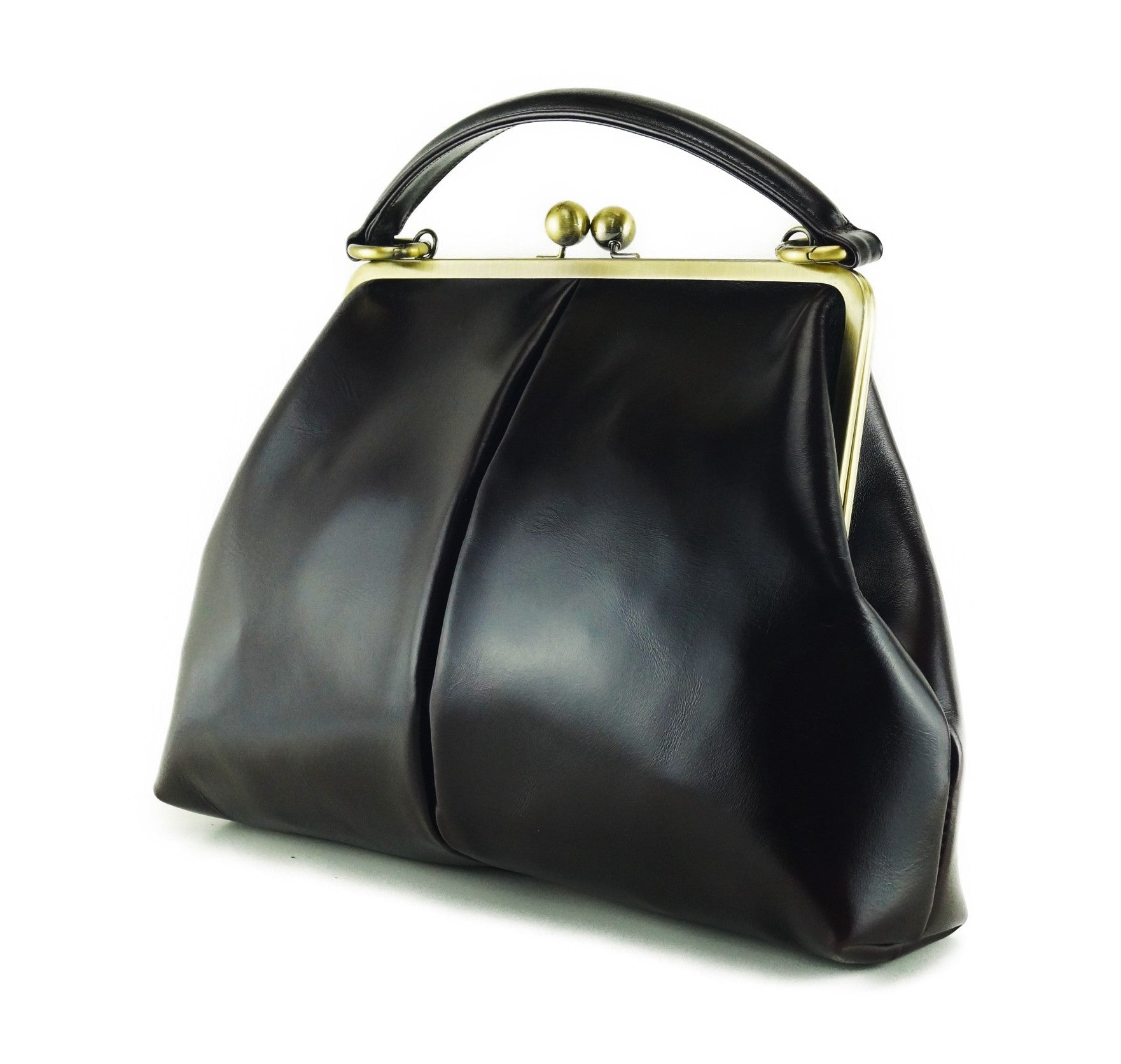 Retro handbag for women, leather bag "Olive" in black, handle bag, leather handle bag, leather shoulder bag, leather shoulder bag, vintage style
