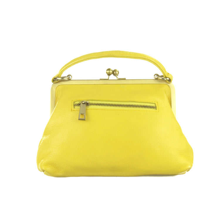 Damen Vintage Tasche - Kleine Olive in gelb - Umhängetasche, Bügeltasche - Vintage-Stil