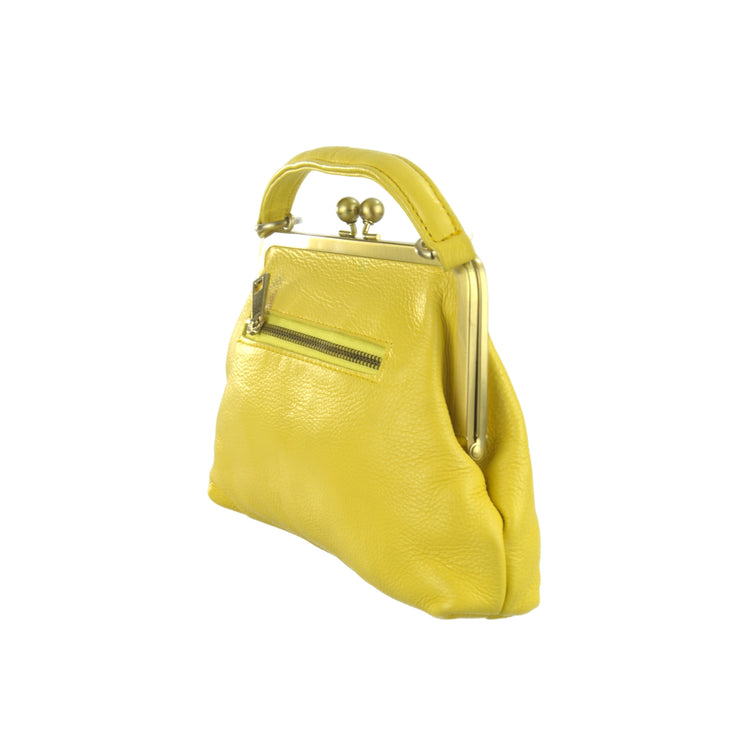Damen Vintage Tasche - Kleine Olive in gelb - Umhängetasche, Bügeltasche - Vintage-Stil