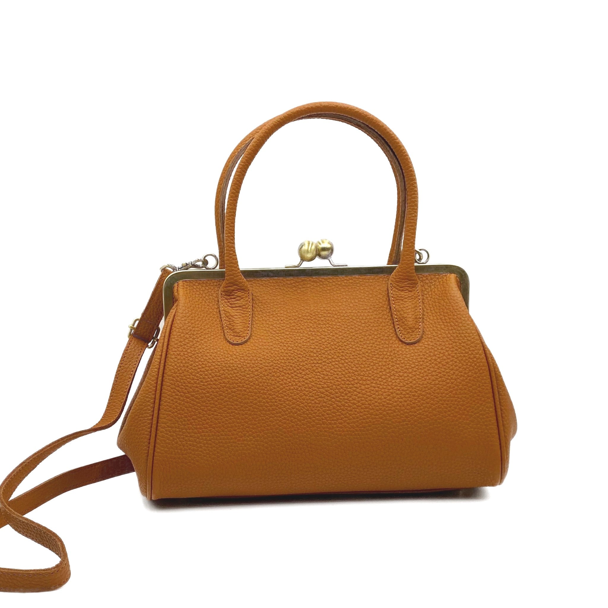 Damen Handtasche Leder "Marie" in braun - Bügeltasche, Henkeltasche, Schultertasche