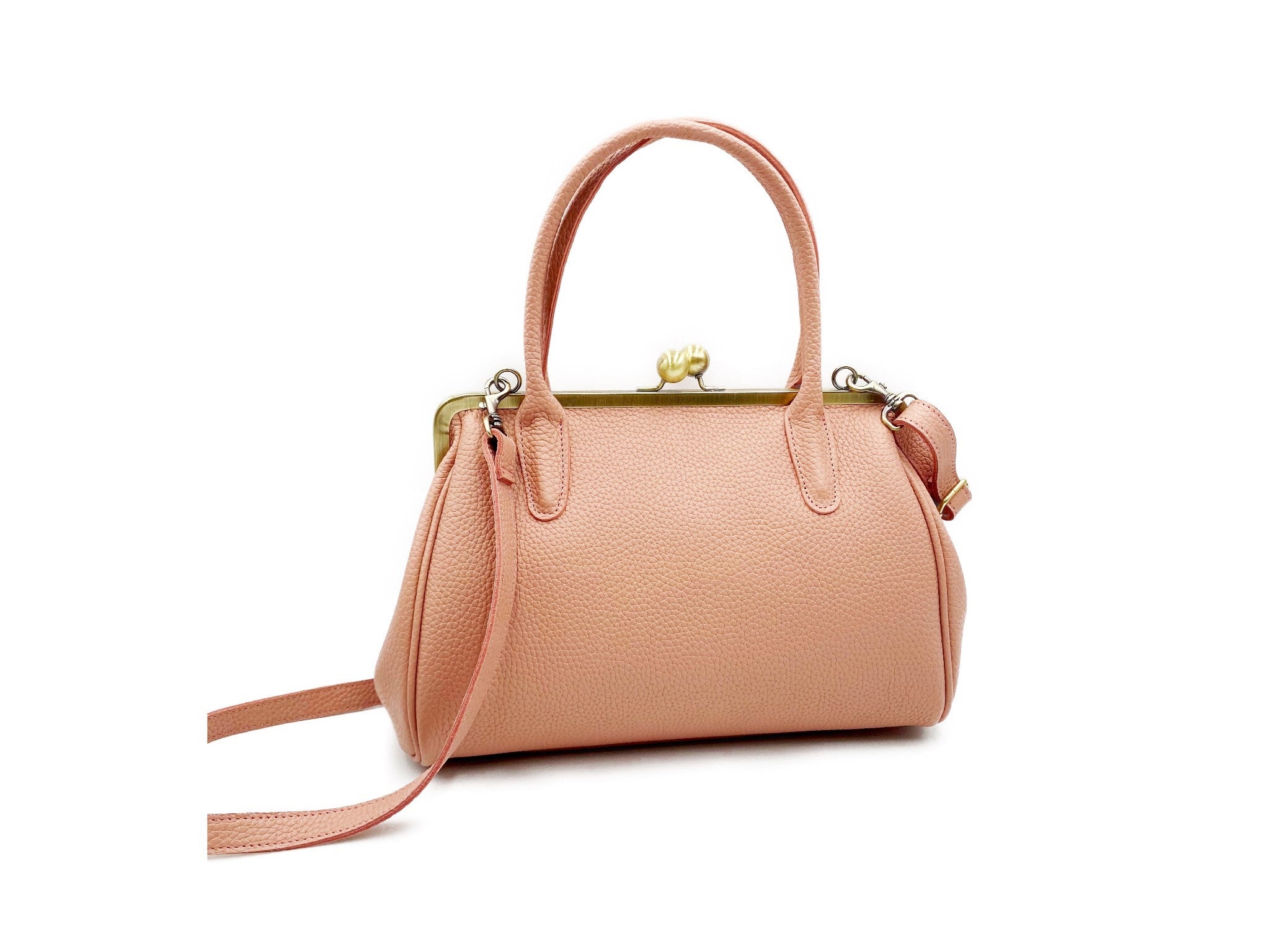 Ladies handbag, leather handbag "Marie" in pink, handle bag, leather handle bag, leather shoulder bag, vintage style