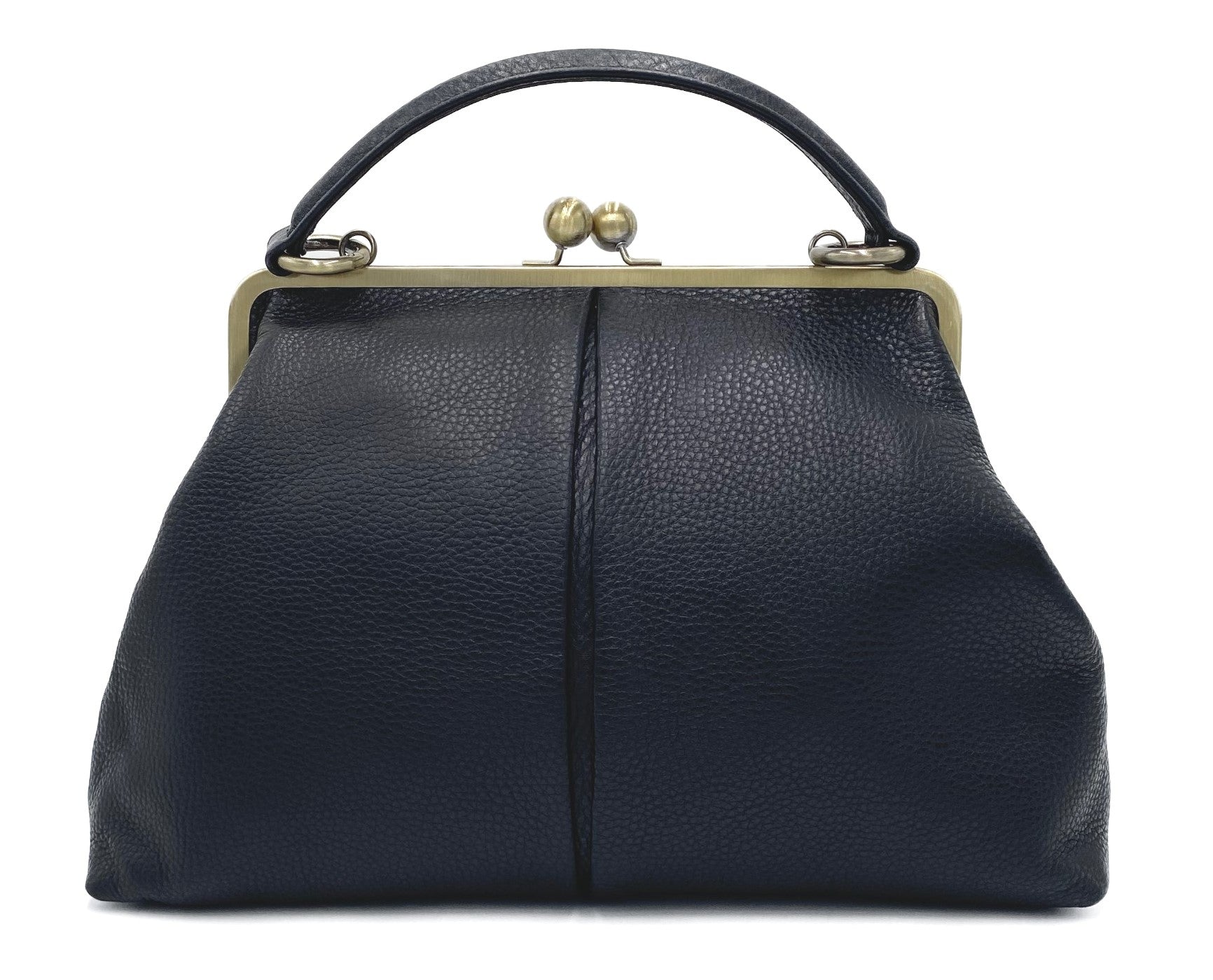 Retro Leder Handtasche "Große Olive" in schwarz - Henkeltasche & Schultertasche