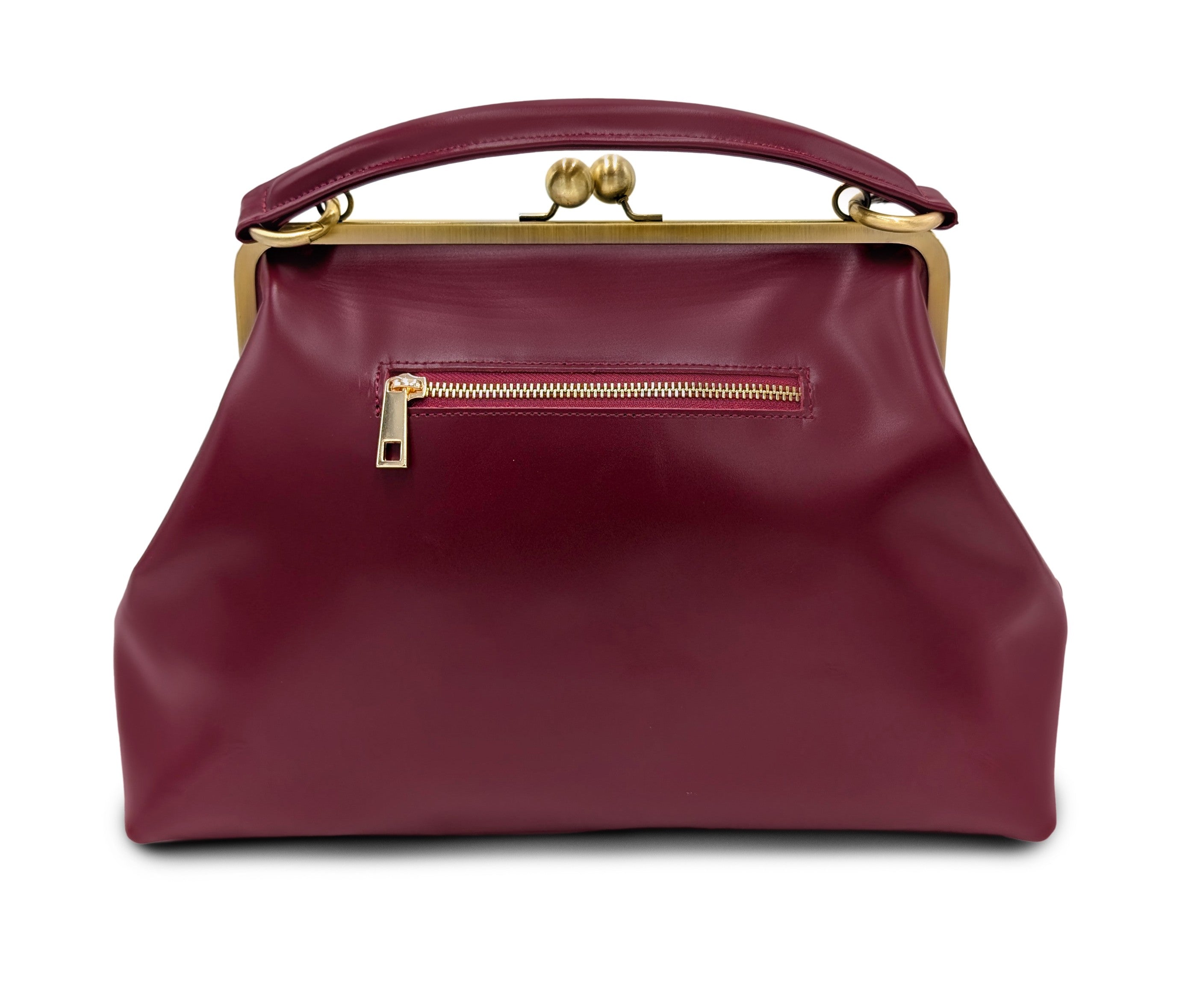 Retro handbag for women, ironing bag "Olive" in dark red, leather bag, leather handle bag, leather shoulder bag, leather shoulder bag, vintage style