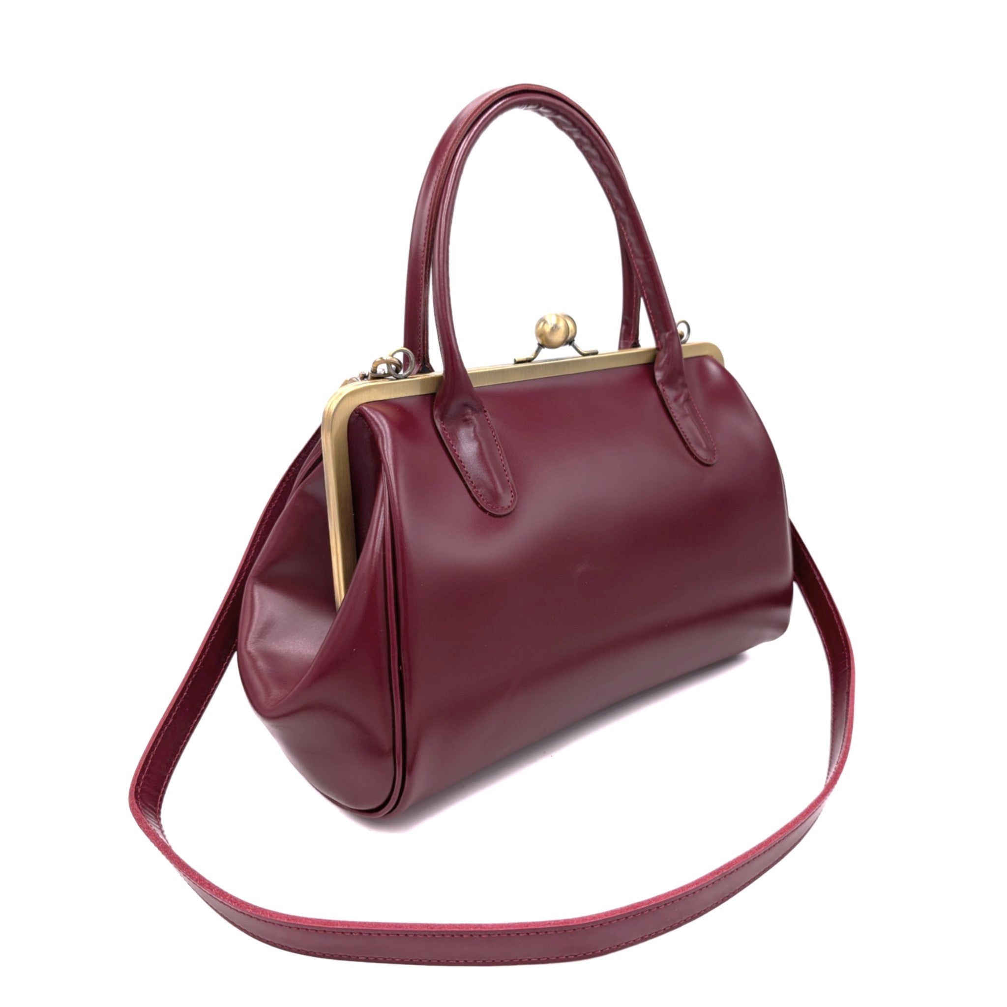 Retro Ledertasche Damen, Retro Bügeltasche "Sophie" in schwarz, Vintage Ledertasche, Henkeltasche, Schultertasche