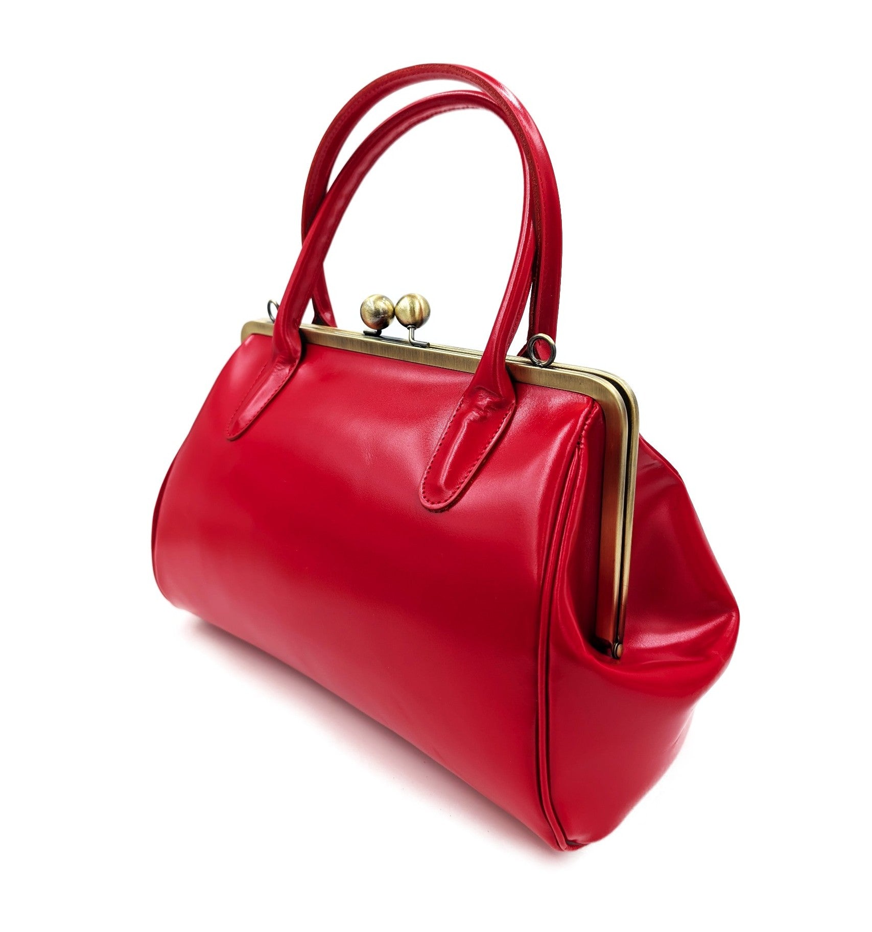 Retro leather bag for women, retro strap bag "Sophie" in red, vintage leather bag, handle bag, shoulder bag