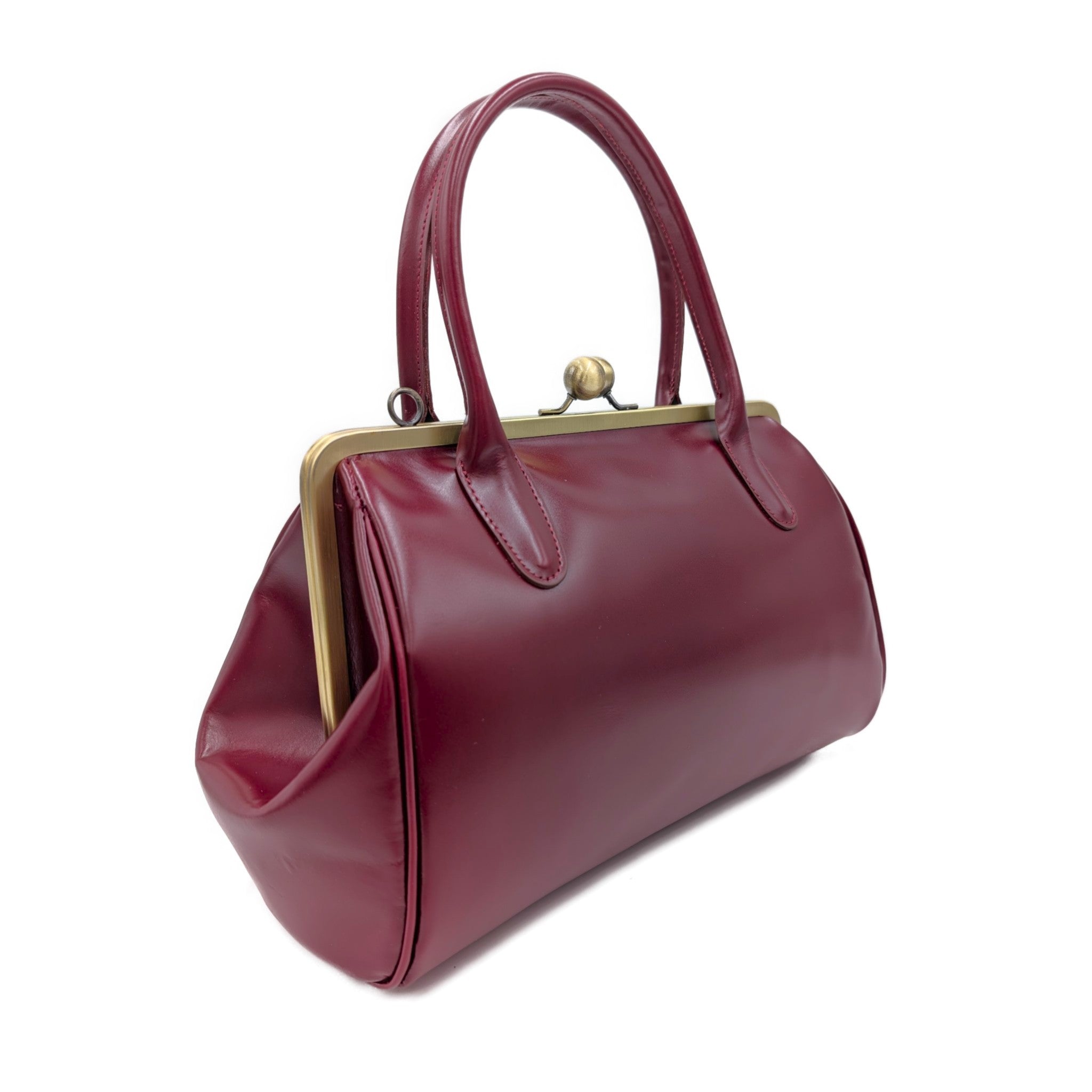 Retro leather bag for women, retro strap bag "Sophie" in dark red, vintage leather bag, handle bag, shoulder bag