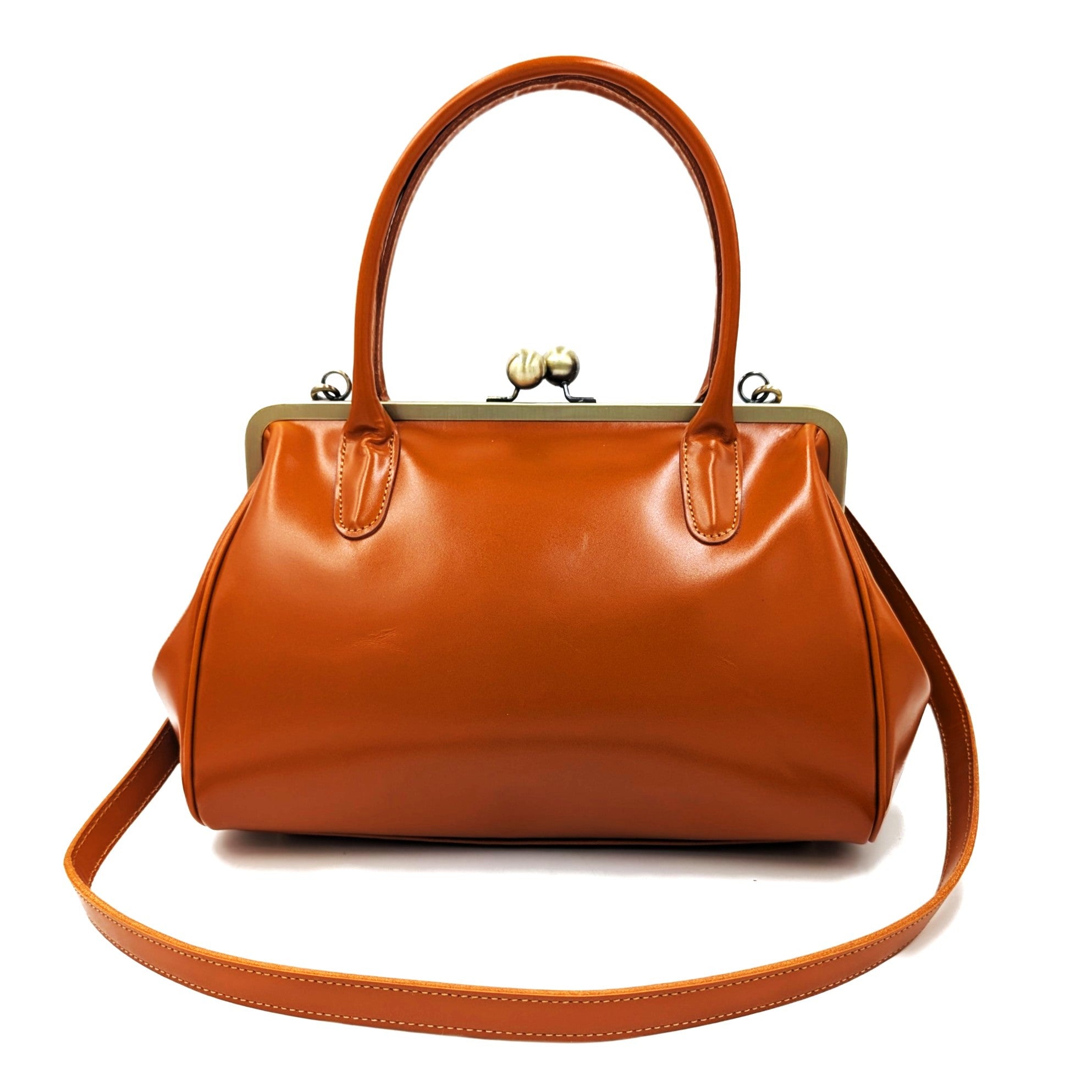 Retro leather bag for women, retro strap bag "Sophie" in orange brown, vintage leather bag, handle bag, shoulder bag