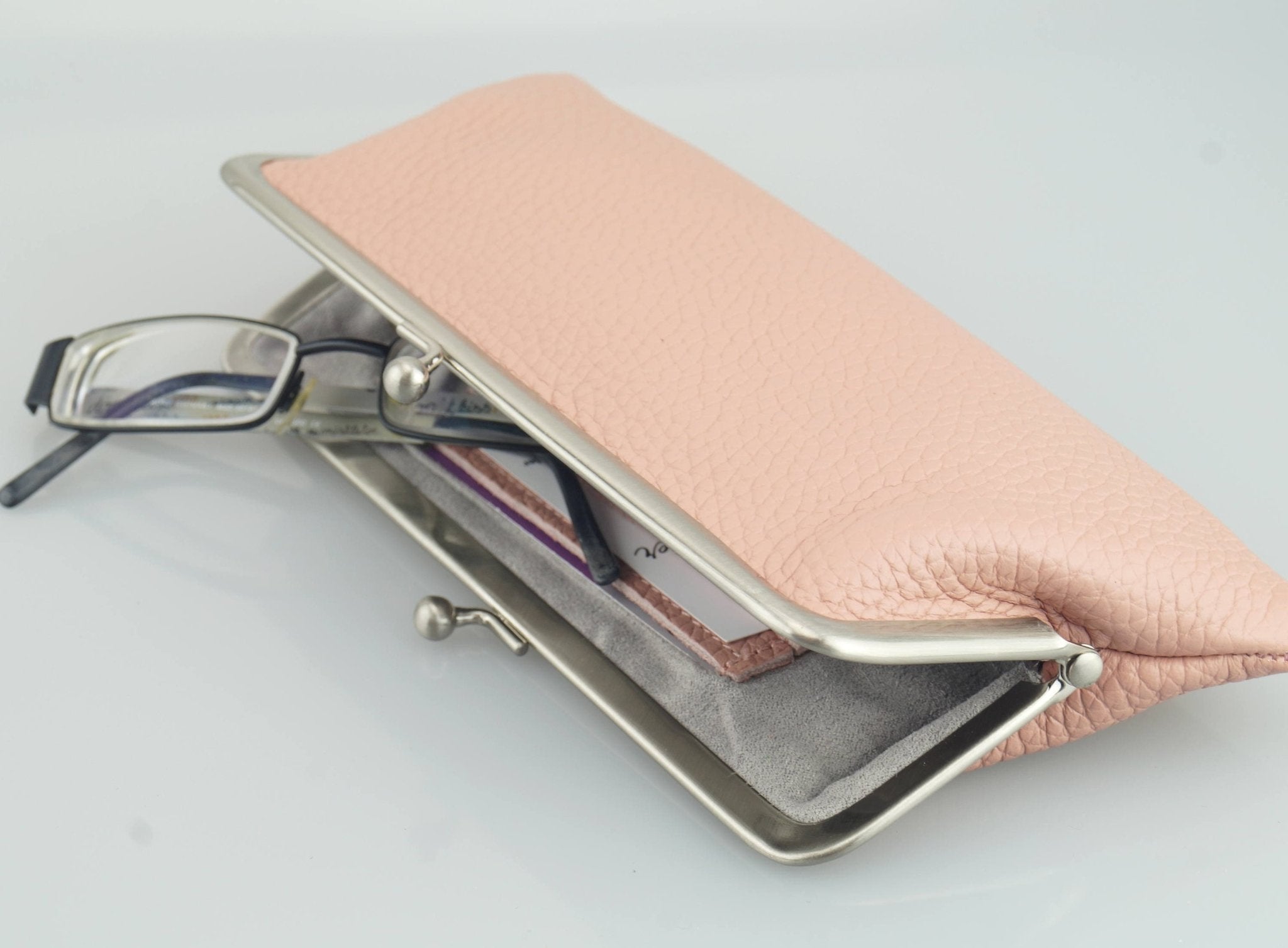Clipbörse aus echtem Leder - Rosa Portemonnaie - Taschenkinder