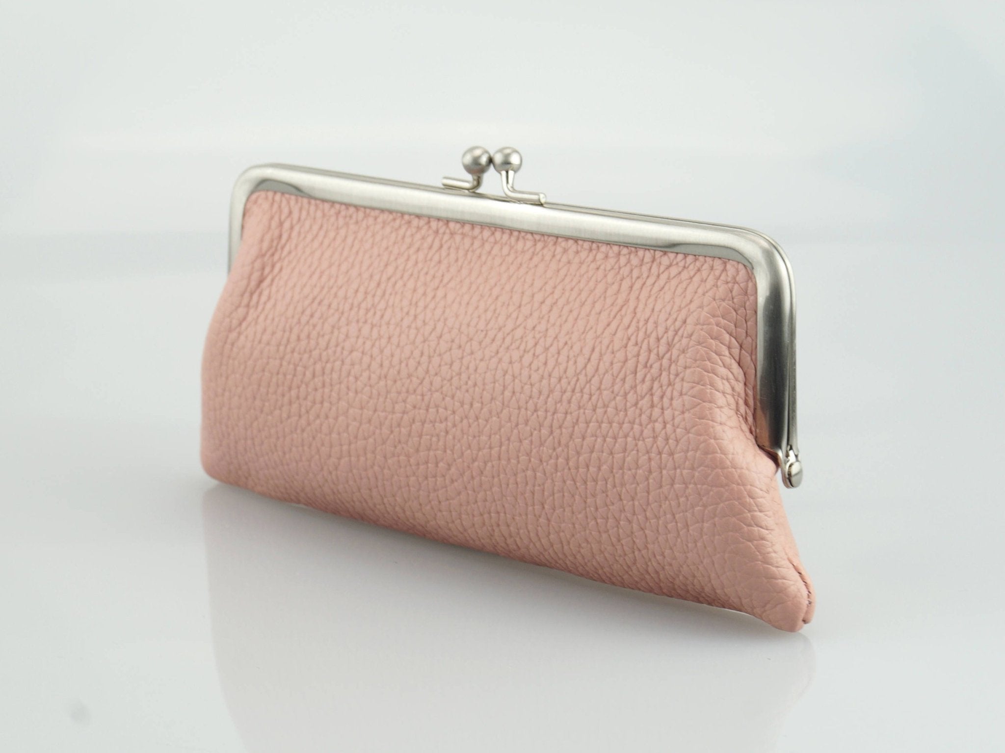 Clipbörse aus echtem Leder - Rosa Portemonnaie - Taschenkinder