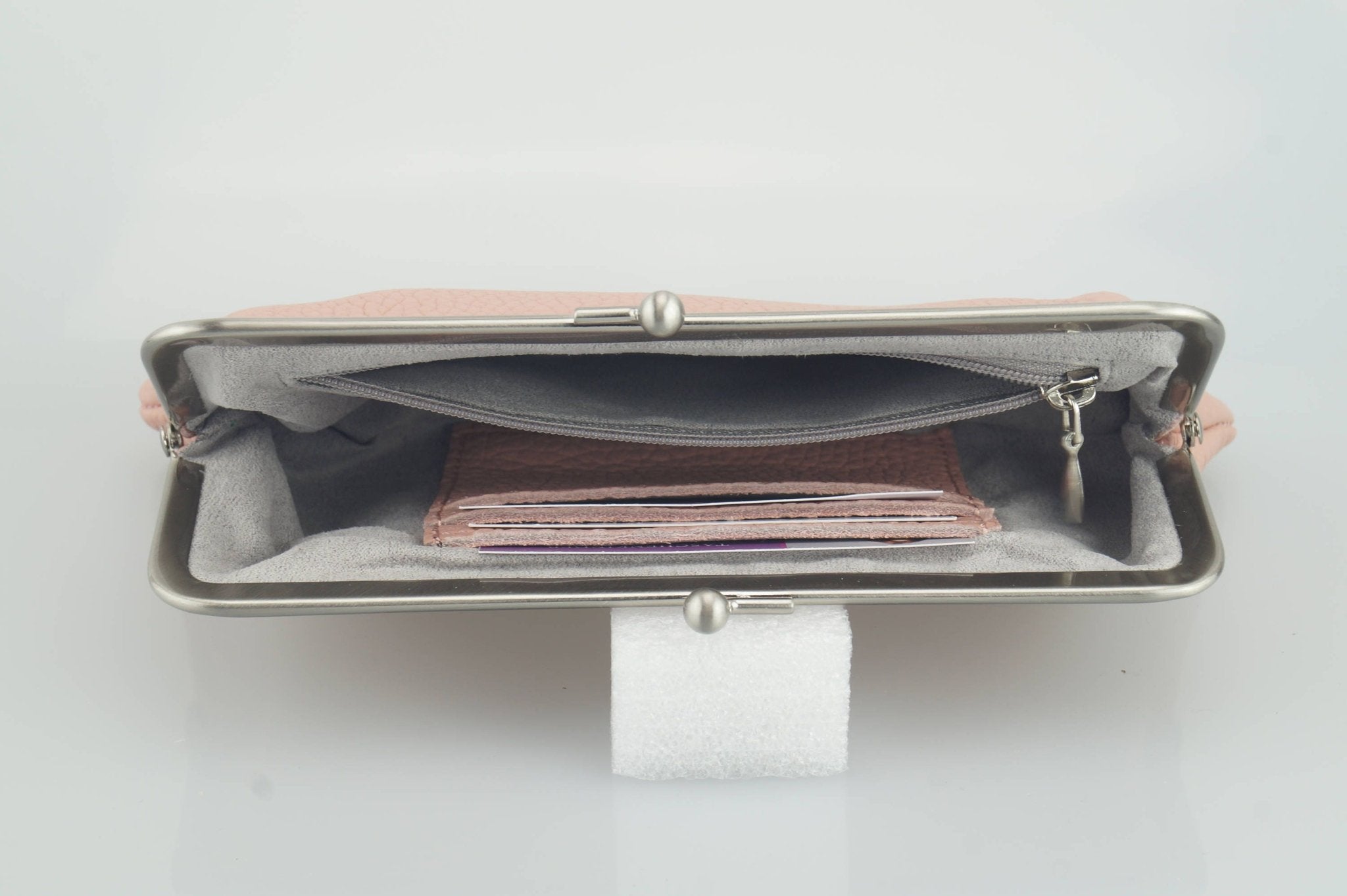 Clipbörse aus echtem Leder - Rosa Portemonnaie - Taschenkinder