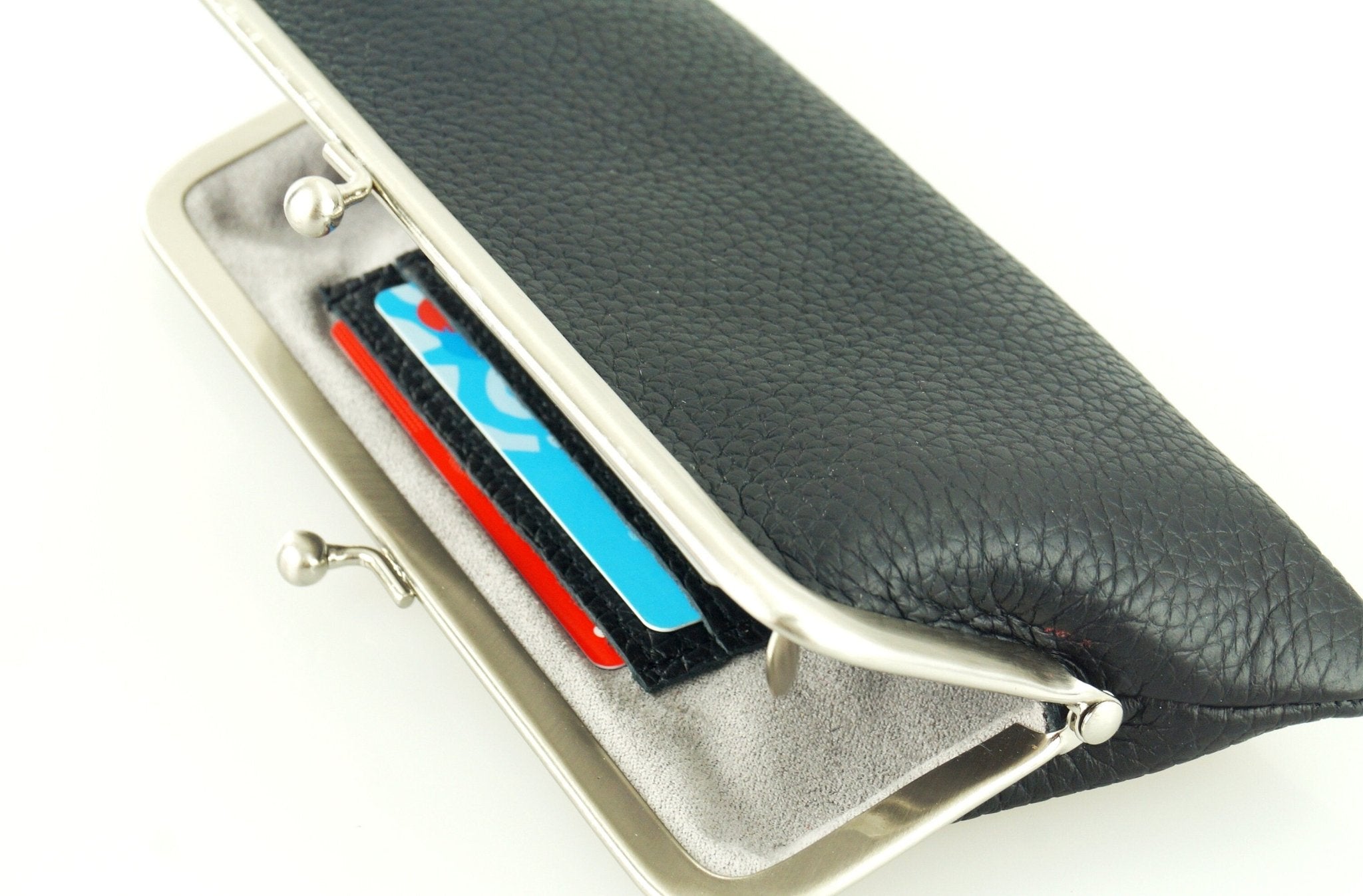 Leder Geldbörse Emma in Schwarz – Vintage Stil - Taschenkinder