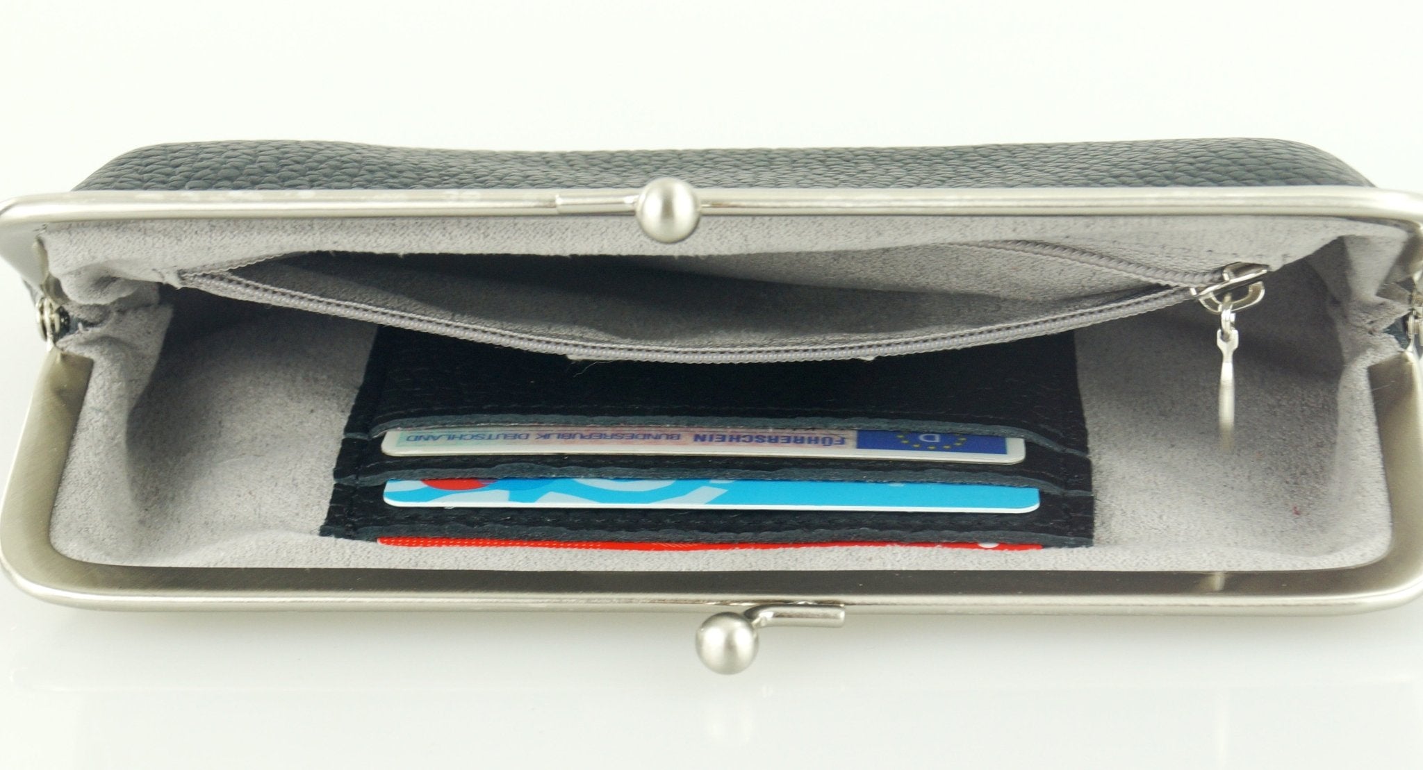 Leder Geldbörse Emma in Schwarz – Vintage Stil - Taschenkinder