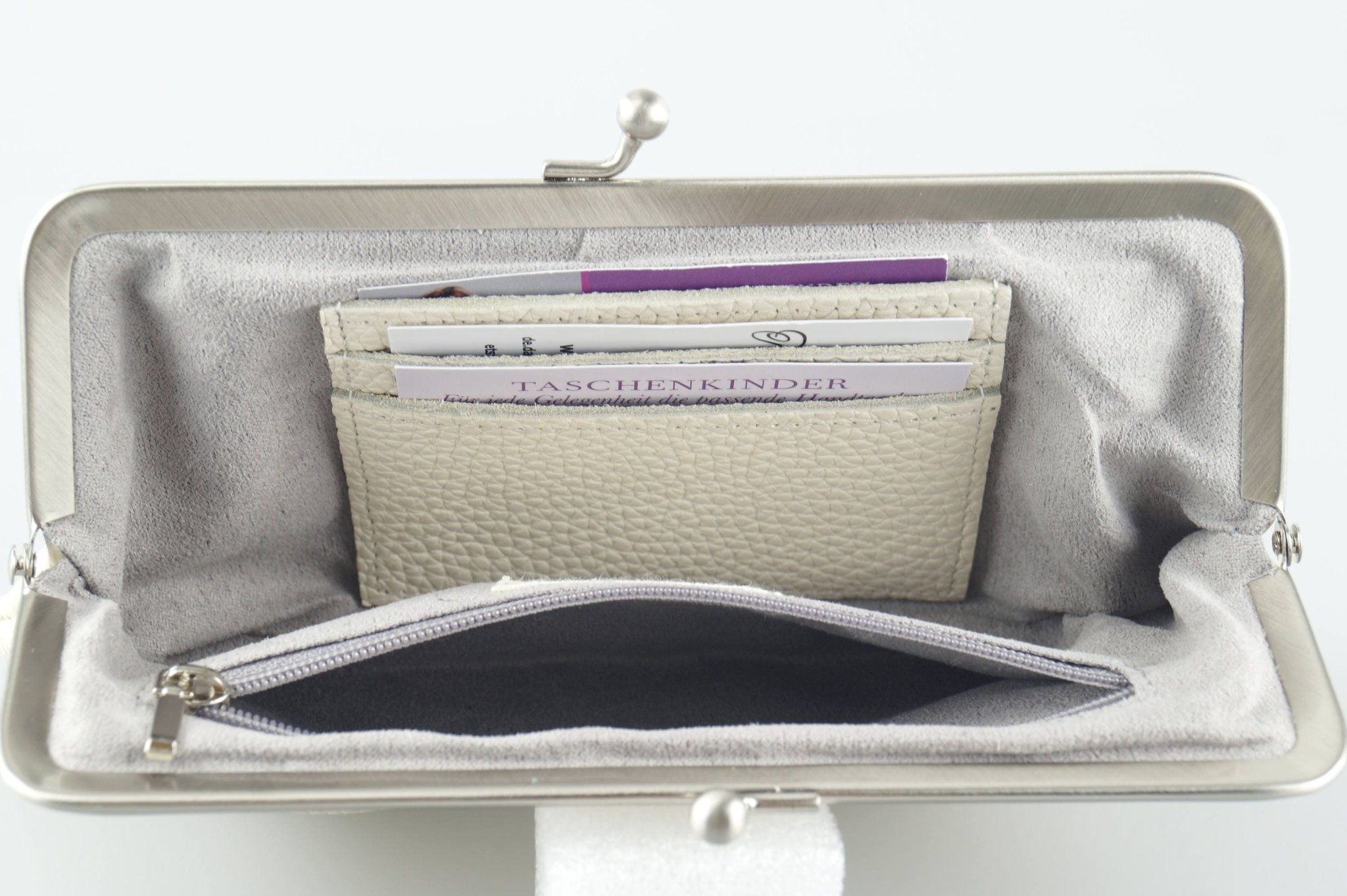 Clipbörse Emma in Weiß - Echtes Leder - Taschenkinder