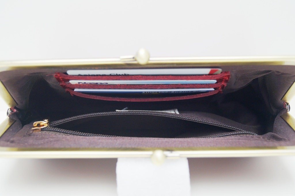Clipbörse Lea Schwarz - Vintage Geldbörse aus Leder - Taschenkinder
