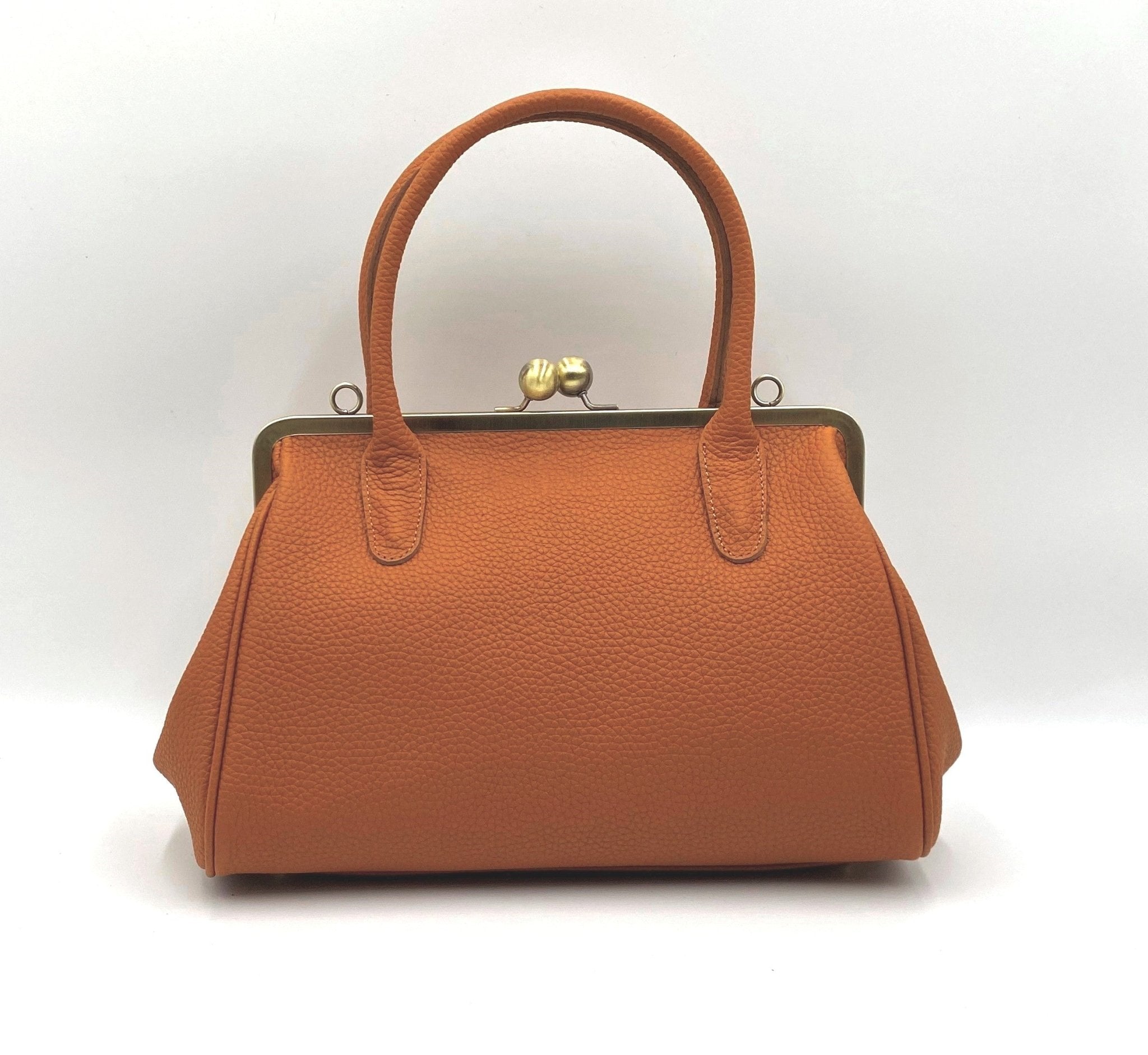 Retro Leder Handtasche "Marie" – Vintage Cognac - Taschenkinder