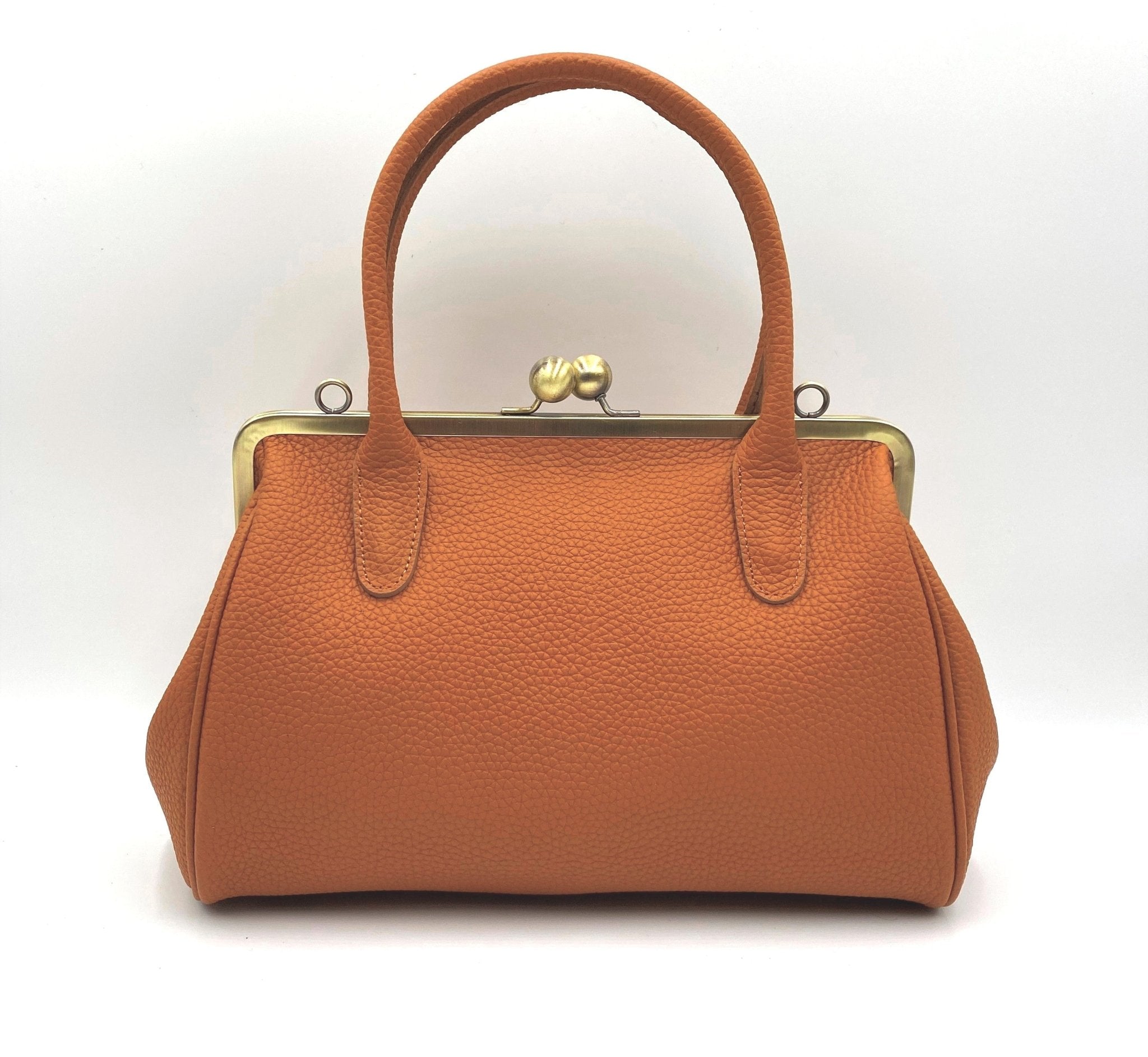 Retro Leder Handtasche "Marie" – Vintage Cognac - Taschenkinder