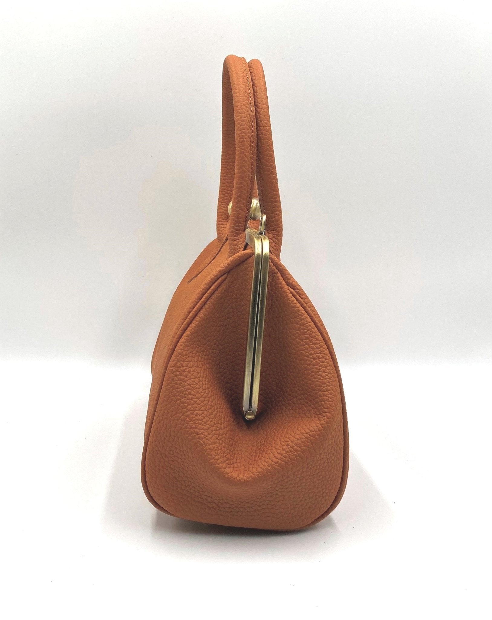 Retro Leder Handtasche "Marie" – Vintage Cognac - Taschenkinder