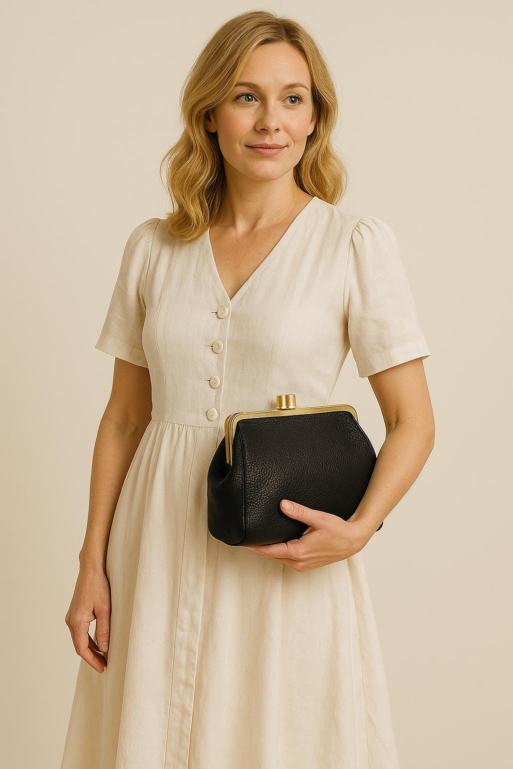 Custom Shoulder Clutch Bag With Kiss Lock – Leather Dakota Cowhide Bag Perfect For Ladies Gift