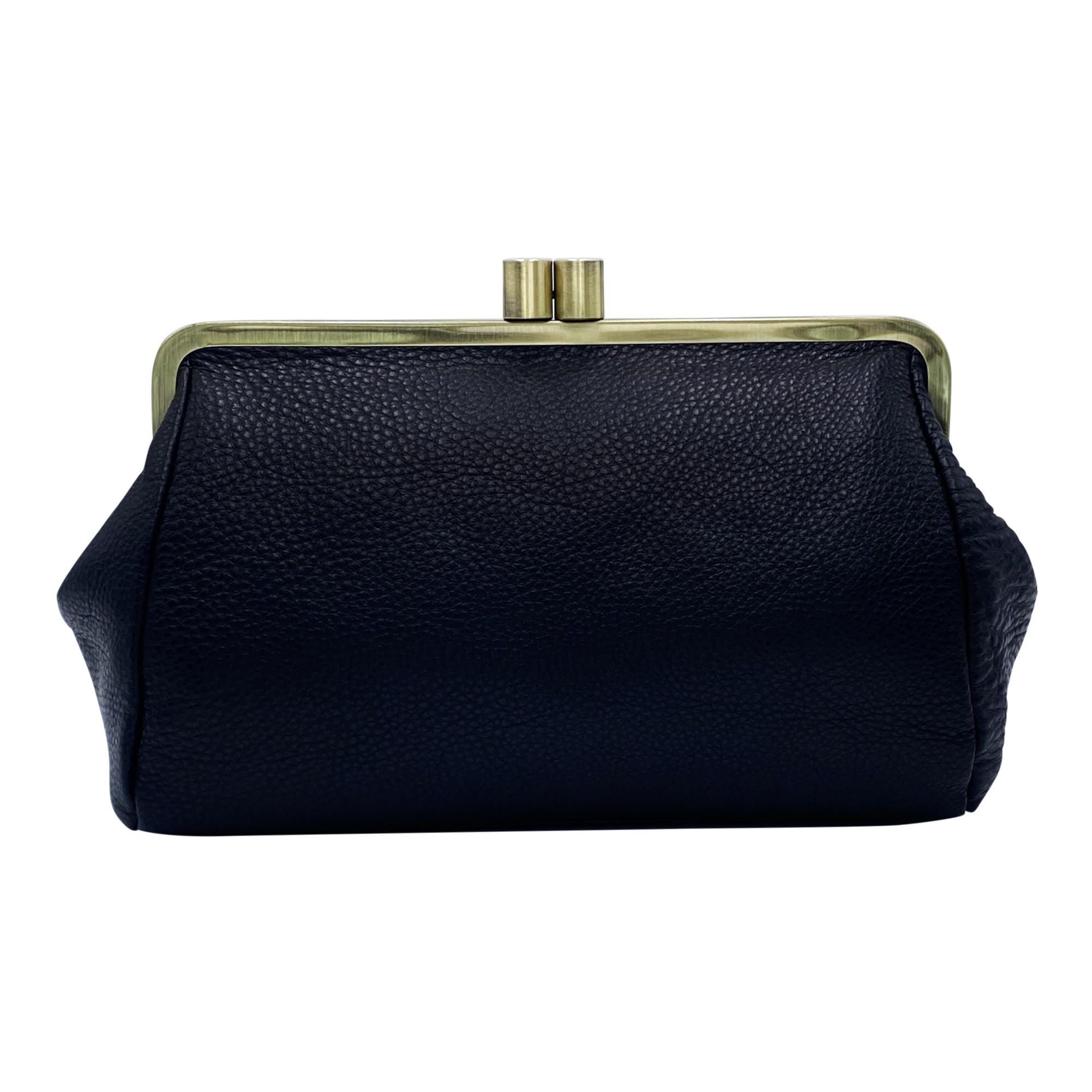 Custom Shoulder Clutch Bag With Kiss Lock – Leather Dakota Cowhide Bag Perfect For Ladies Gift