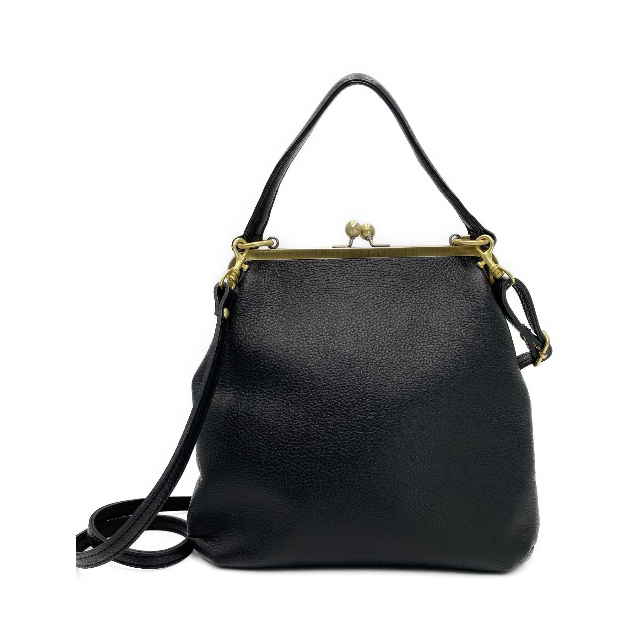 Leather Shoulder Bag and Top Handle Purse – “Zoe” Handbag in Purple, Personalized