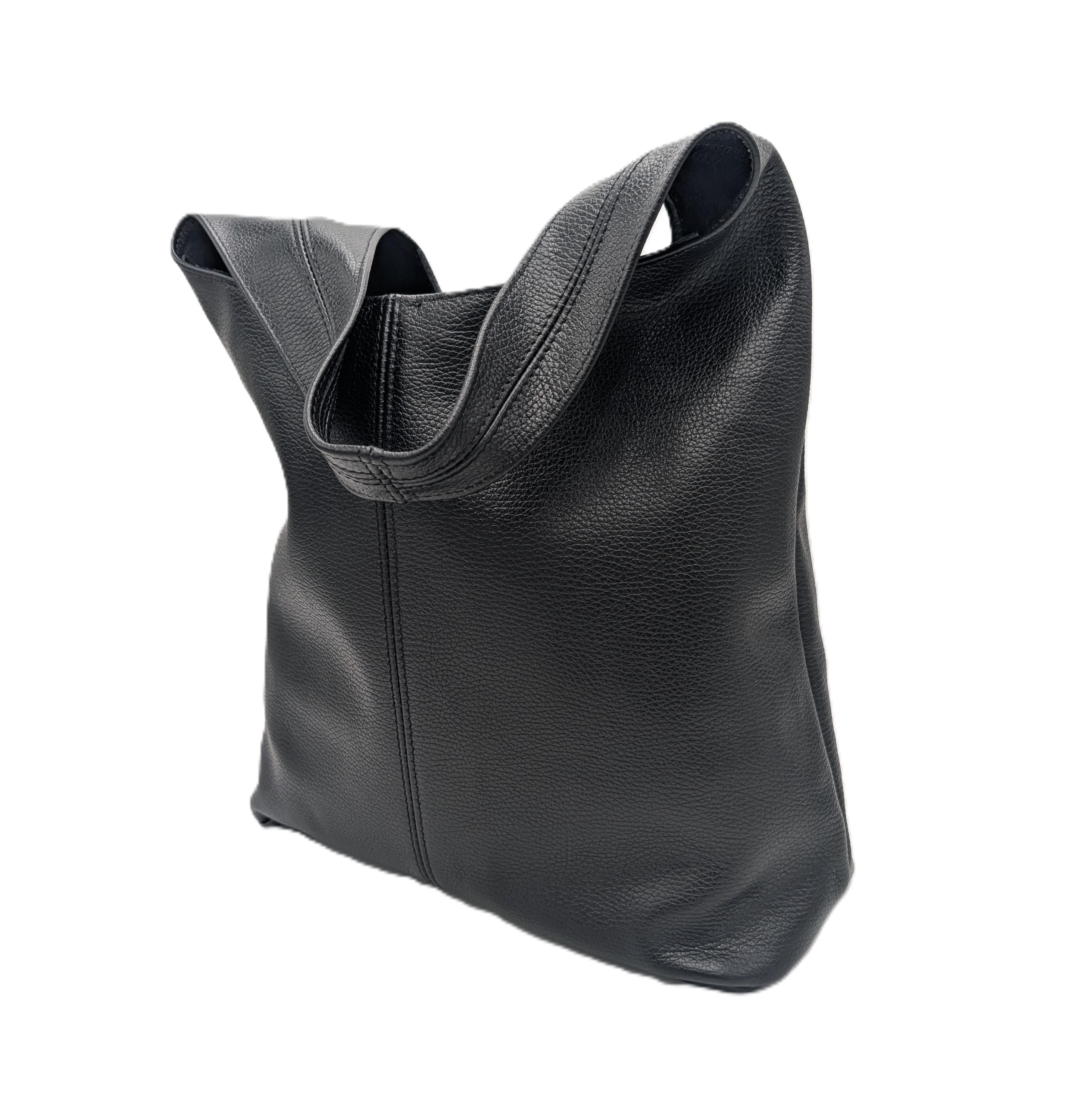 Large Leather Hobo Bag & Maxi Shopper “Joana” – Oversized Soft Slouchy Genuine Leather Shoulder Tote, Elegant Italian Leather Bag