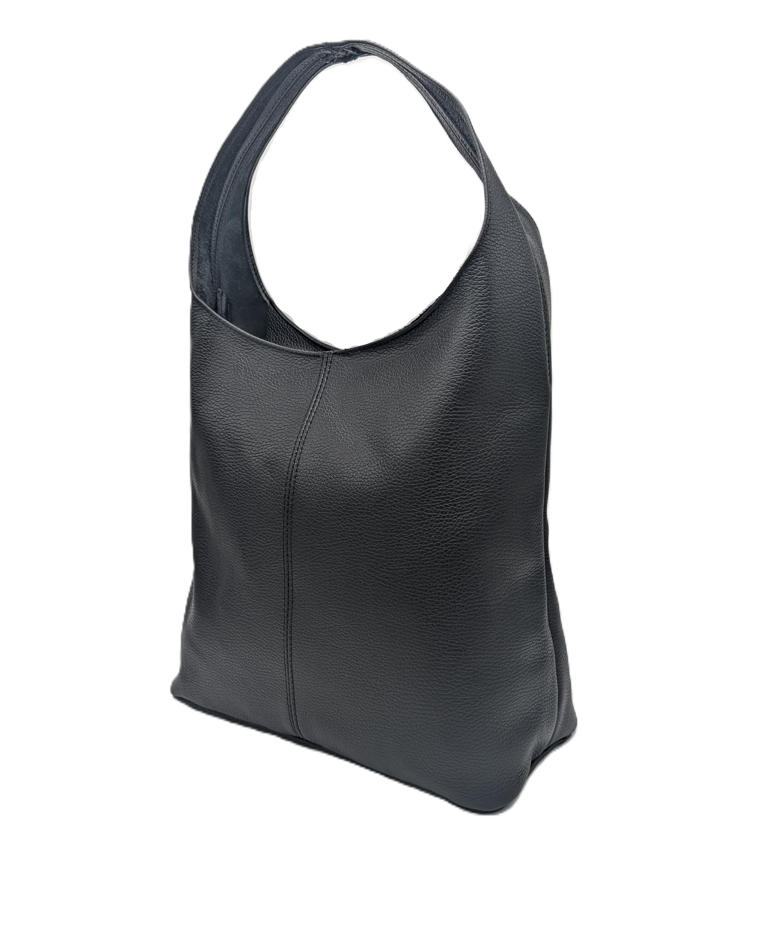 Large Leather Hobo Bag & Maxi Shopper “Joana” – Oversized Soft Slouchy Genuine Leather Shoulder Tote, Elegant Italian Leather Bag