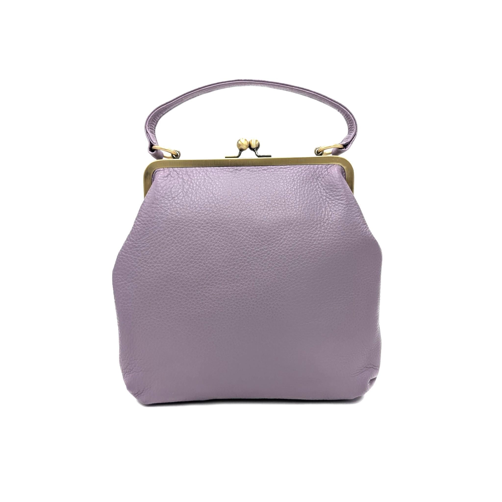 Ladies Leather Purse "Zoe" - Vintage Crossbody and Handle Bag in Gold
