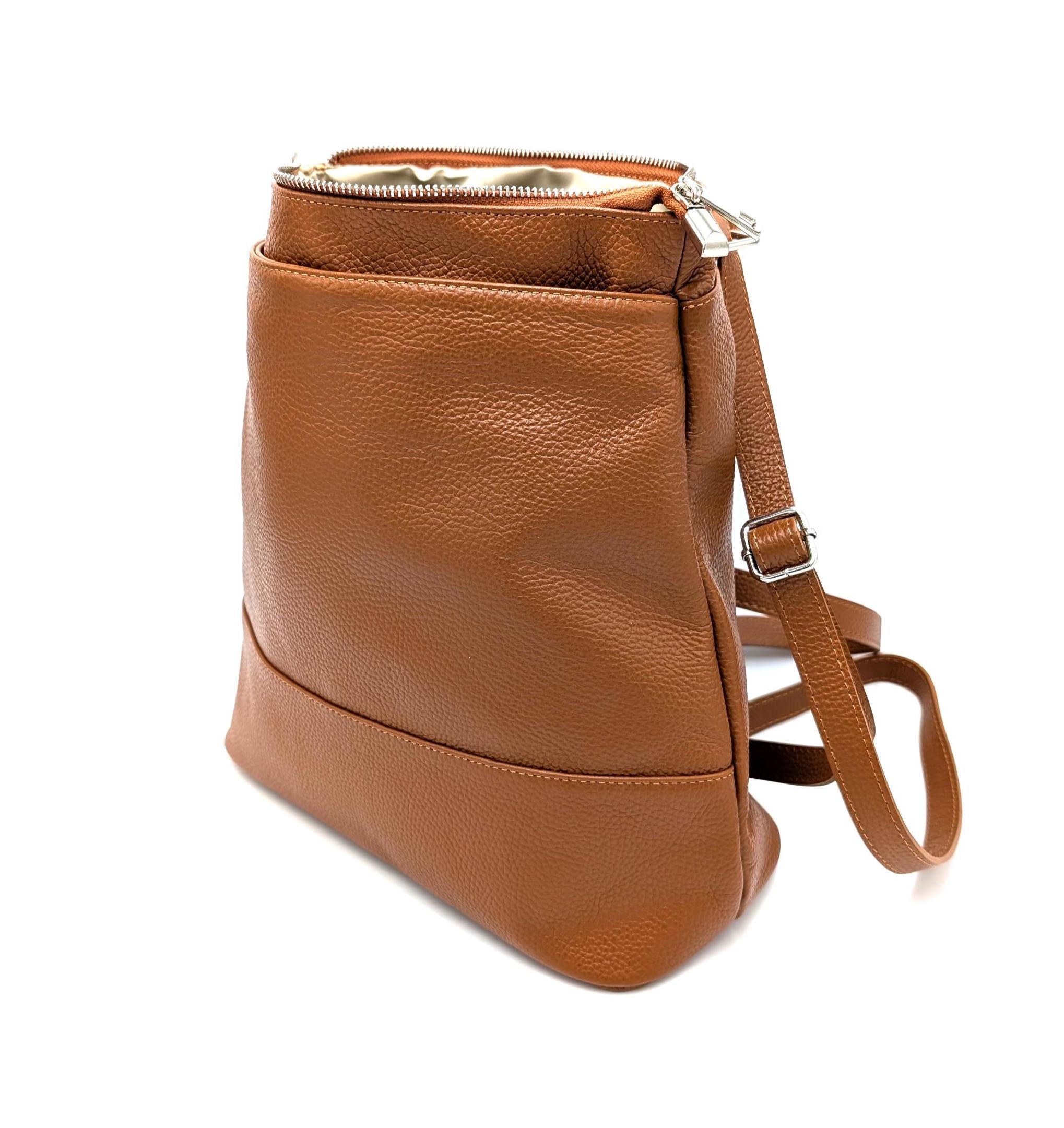 Convertible Leather Backpack Women – Personalized Handbag, Top Handle Bag, Backpack & Shoulder Bag in One - "Gabrielle"