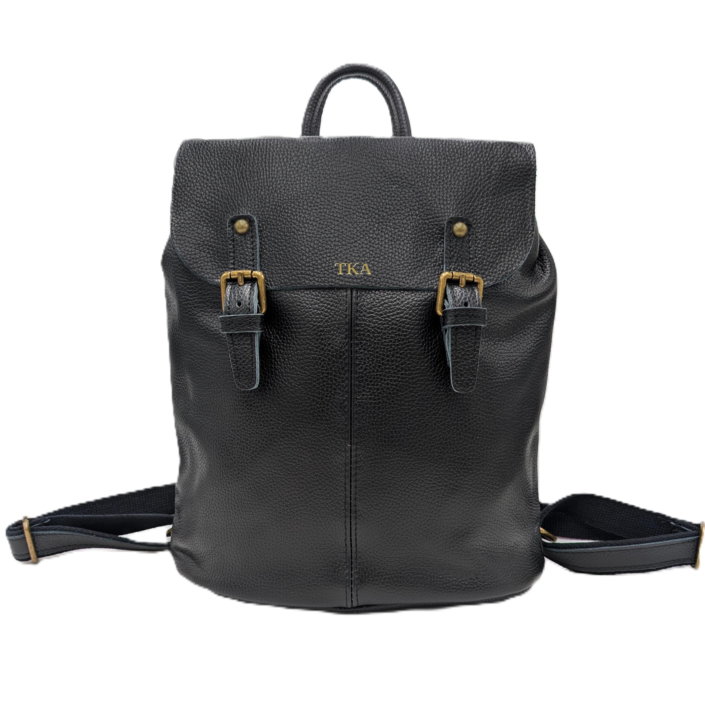 Personalized Leather Backpack for Women, Large Backpack "Billie", Vintage City Backpack, Custom Name Bag, Elegant Everyday Backpack