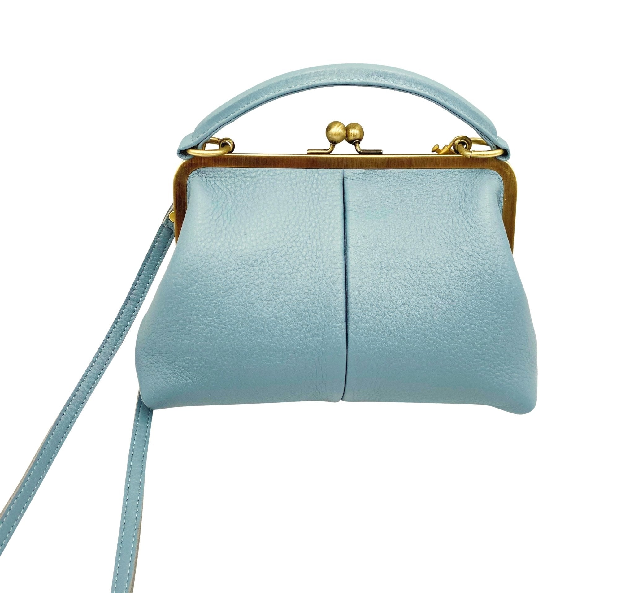 Kleine Ledertasche - Retro Bügeltasche - Taschenkinder