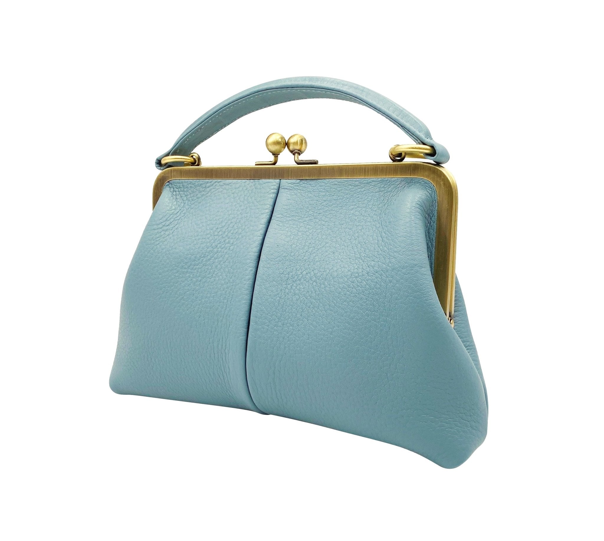 Kleine Ledertasche - Retro Bügeltasche - Taschenkinder