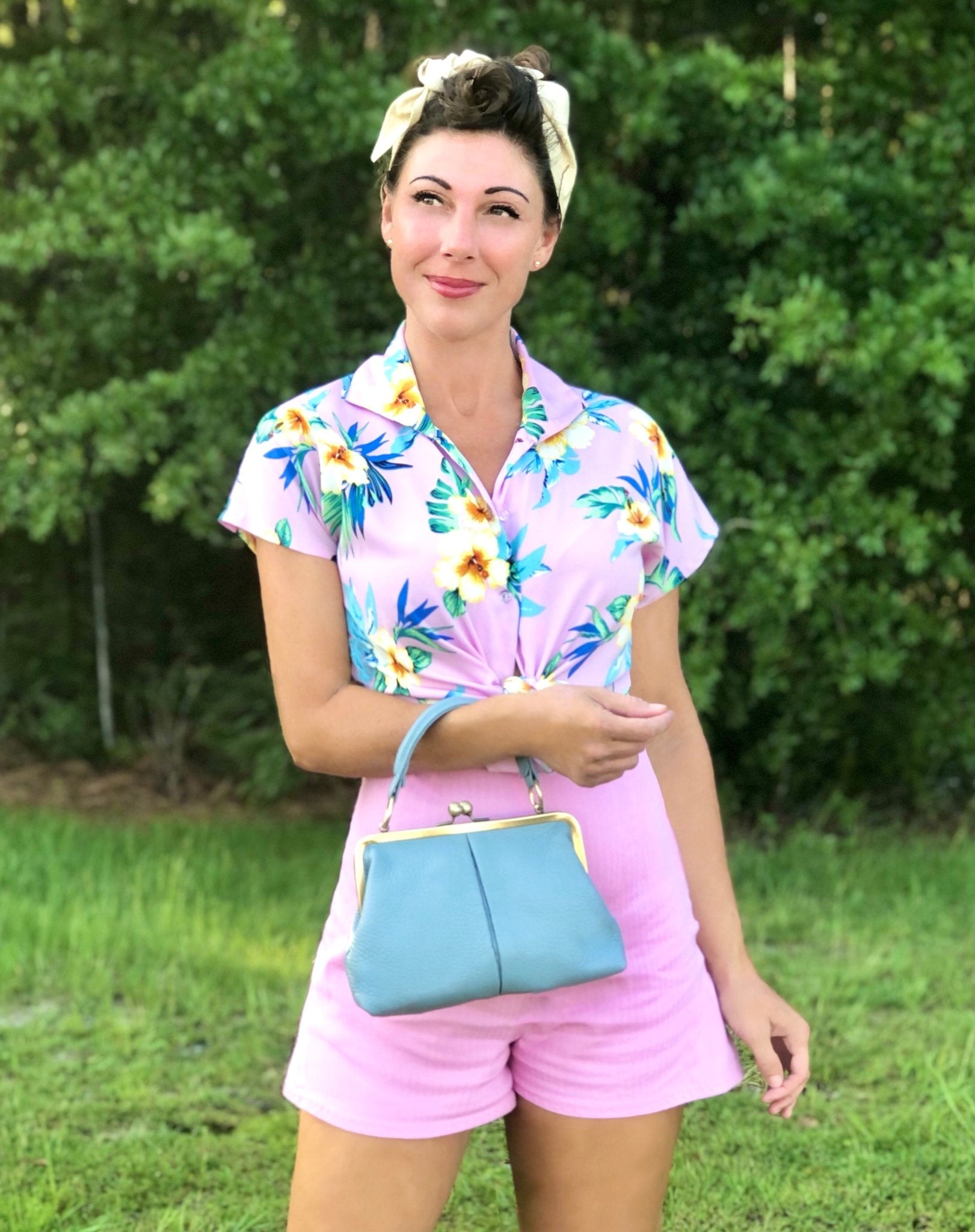 Kleine Ledertasche - Retro Bügeltasche - Taschenkinder