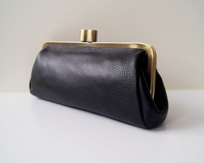 Leder Handtasche Victoria – Vintage Clutch Tasche - Taschenkinder