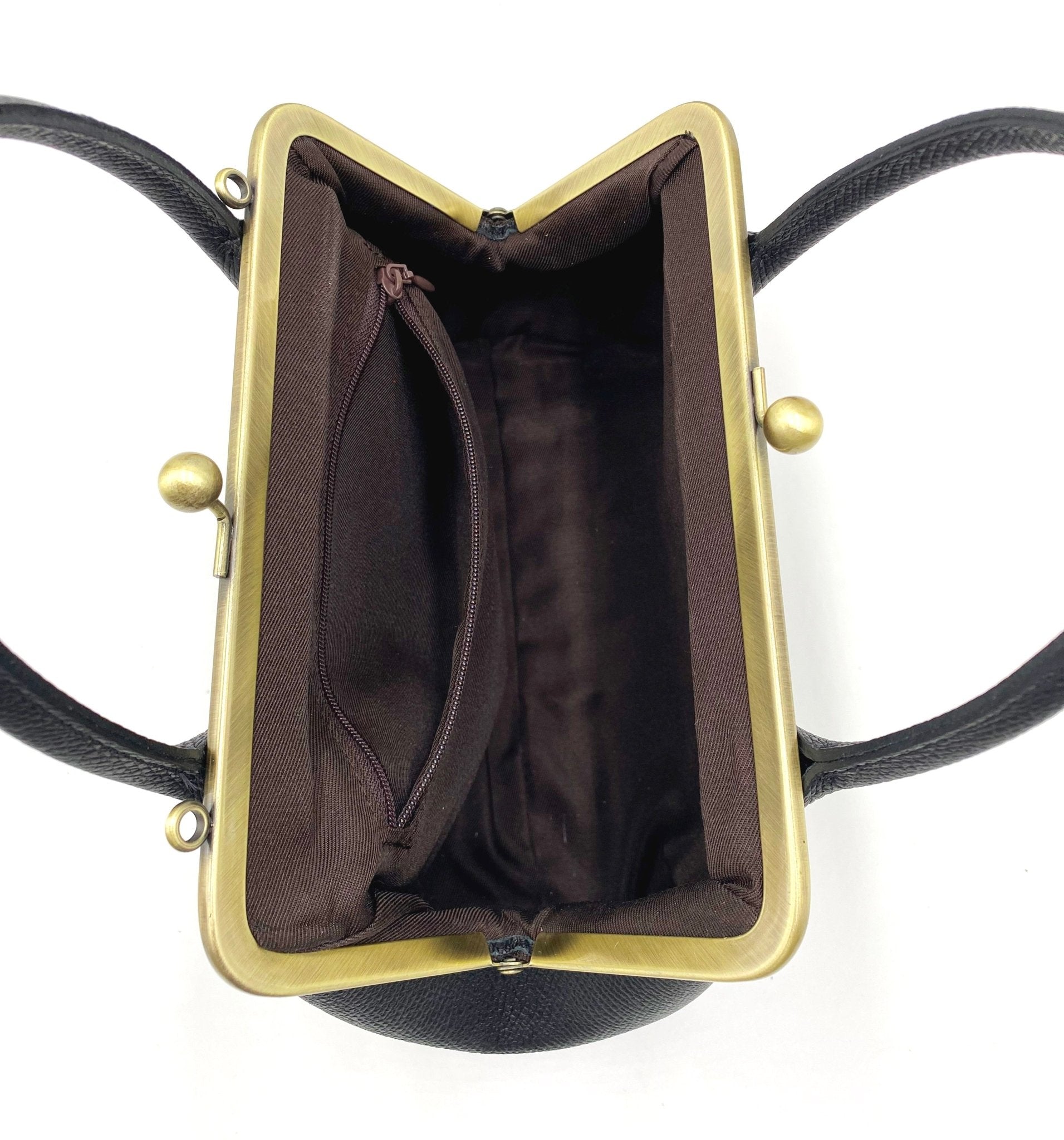 Leder Handtasche Damen - Kleine Aurelie Schwarz - Taschenkinder