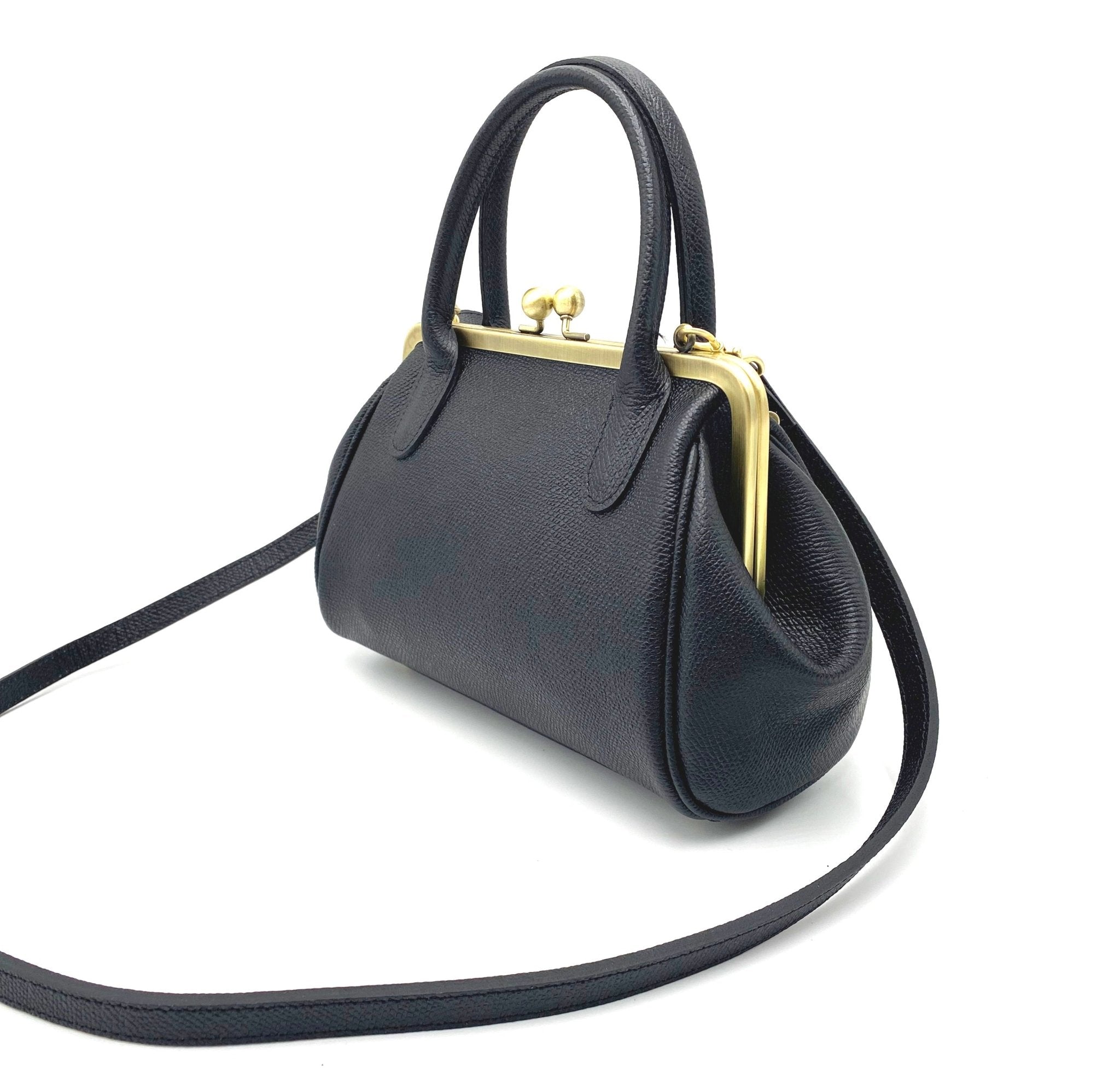 Leder Handtasche Damen - Kleine Aurelie Schwarz - Taschenkinder