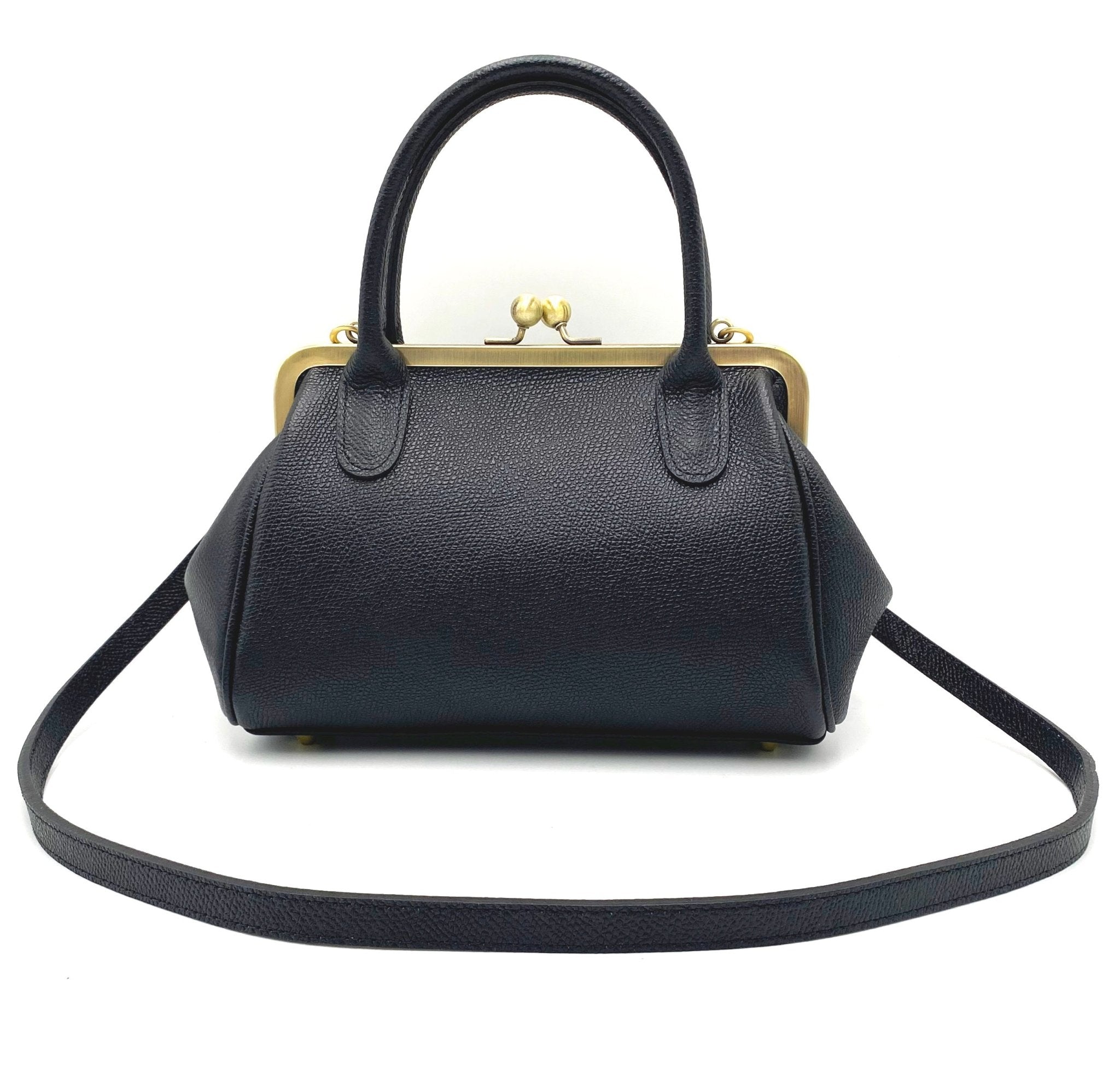Leder Handtasche Damen - Kleine Aurelie Schwarz - Taschenkinder