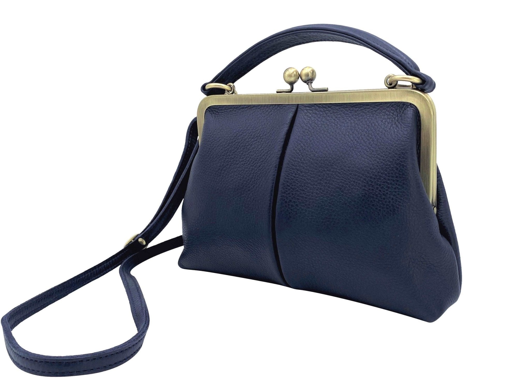 Handtasche Dunkelblau - Kleine Olive Retro Henkeltasche - Taschenkinder