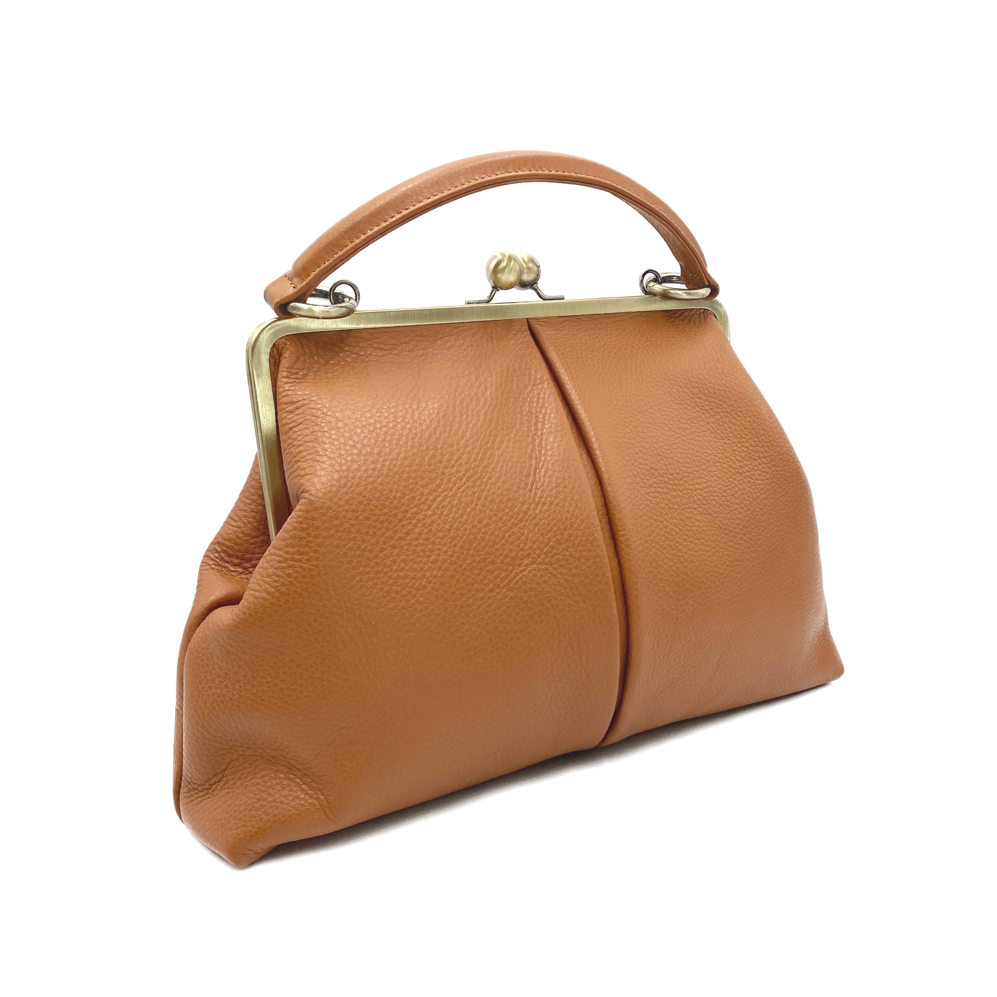 Leder Damenhandtasche "Große Olive" – Cognac Braun – Taschenkinder