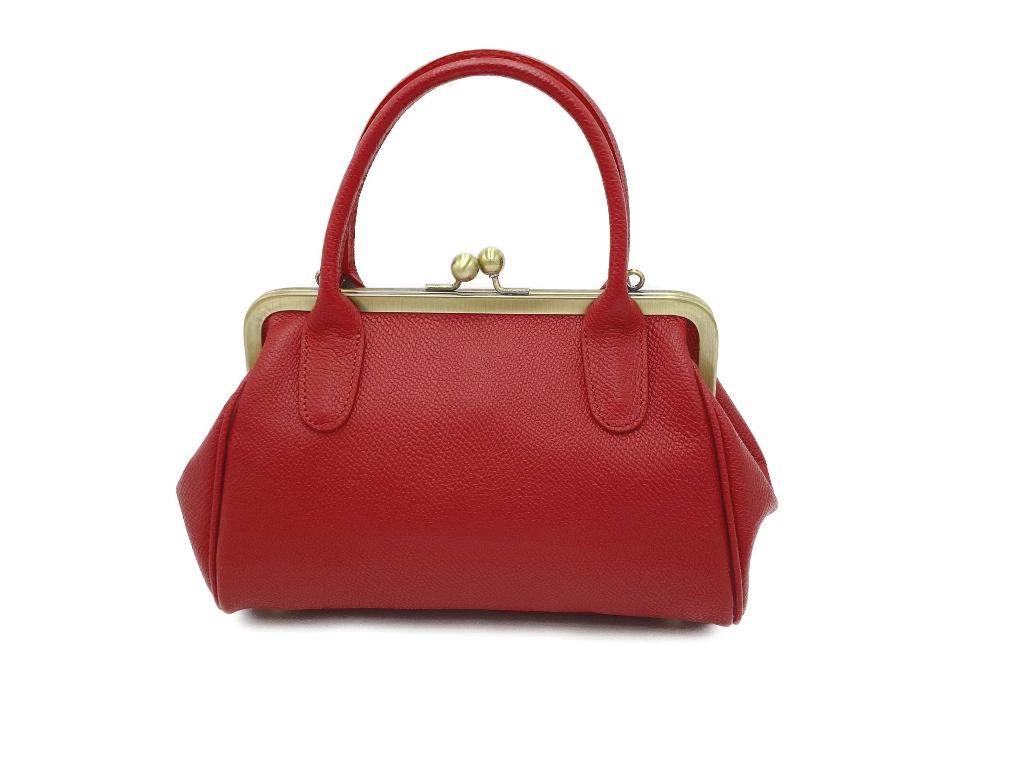 Lederhandtasche im Vintage Stil "Kleine Aurelie"- rotes Leder, Henkeltasche, Umhängetasche - Taschenkinder.de