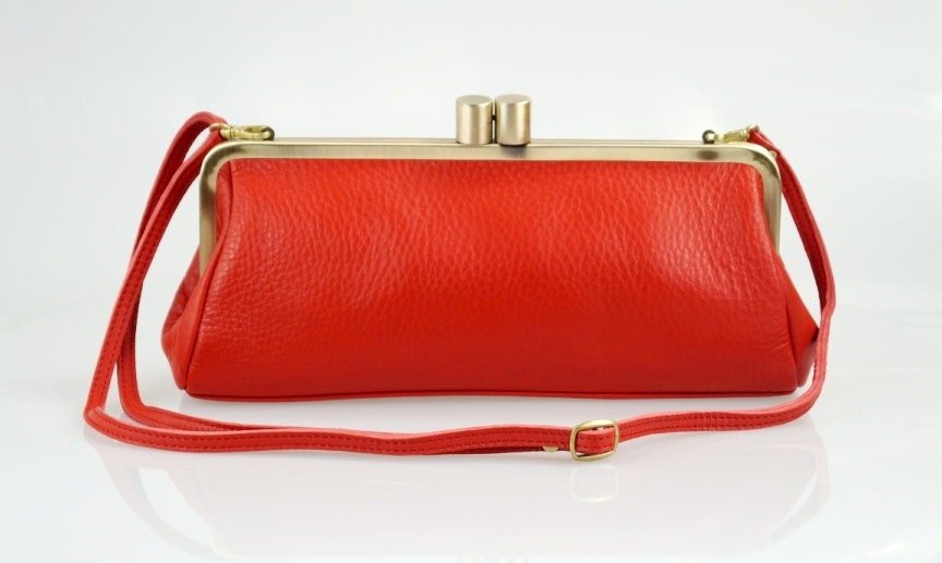 Lederhandtasche Victoria Rot – Vintage Look – Taschenkinder