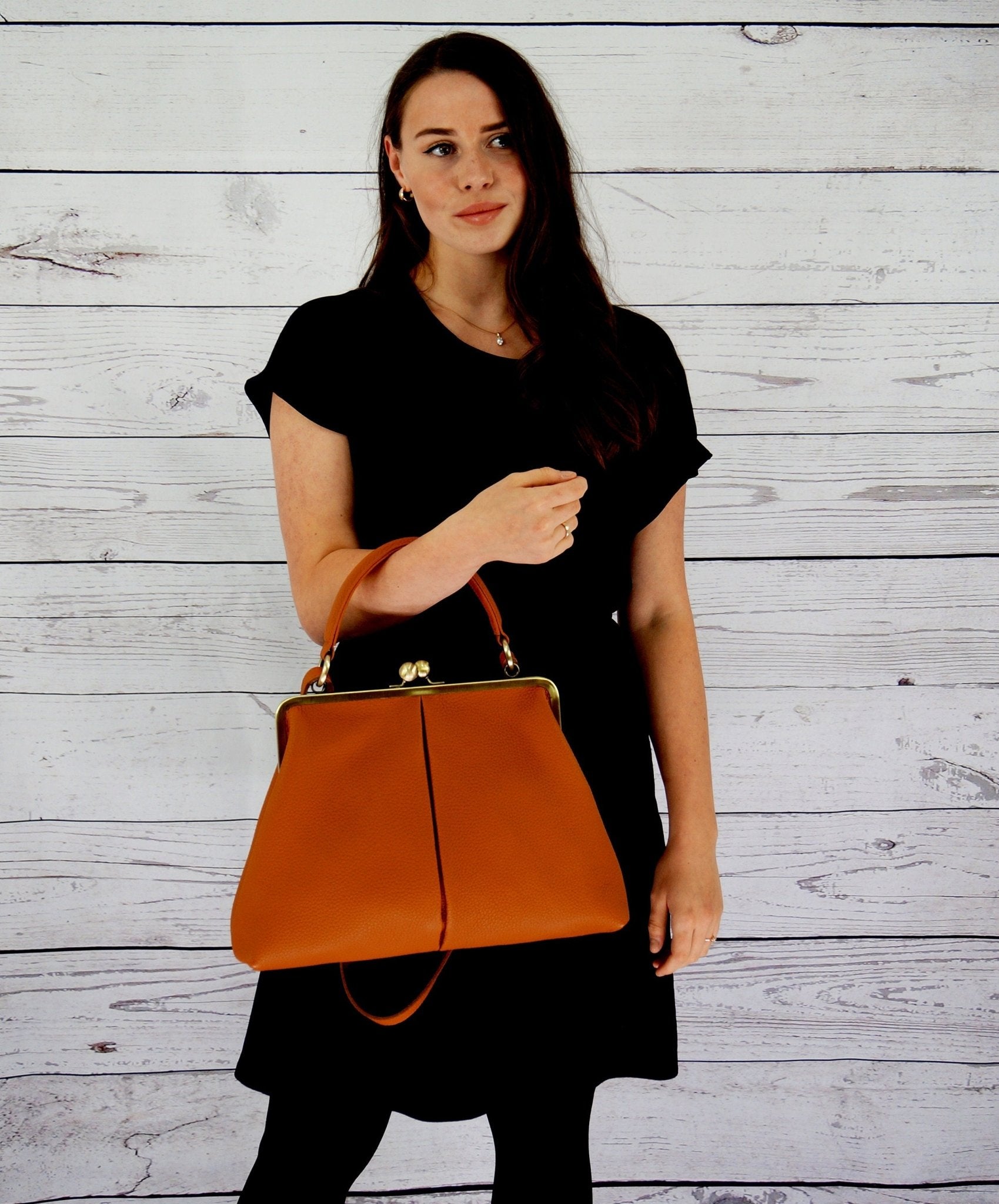 Handtasche "Olivia" in Cognac Braun – Taschenkinder
