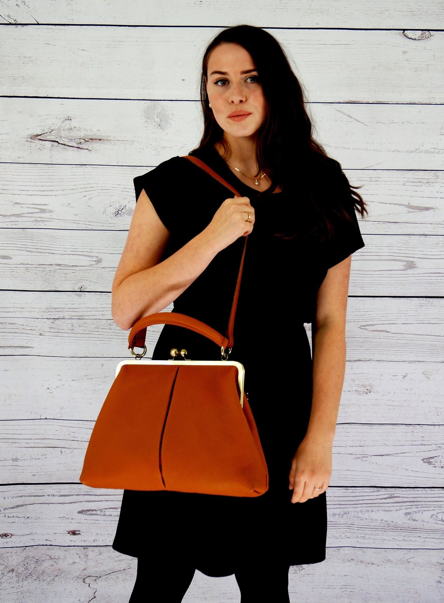 Handtasche "Olivia" in Cognac Braun – Taschenkinder