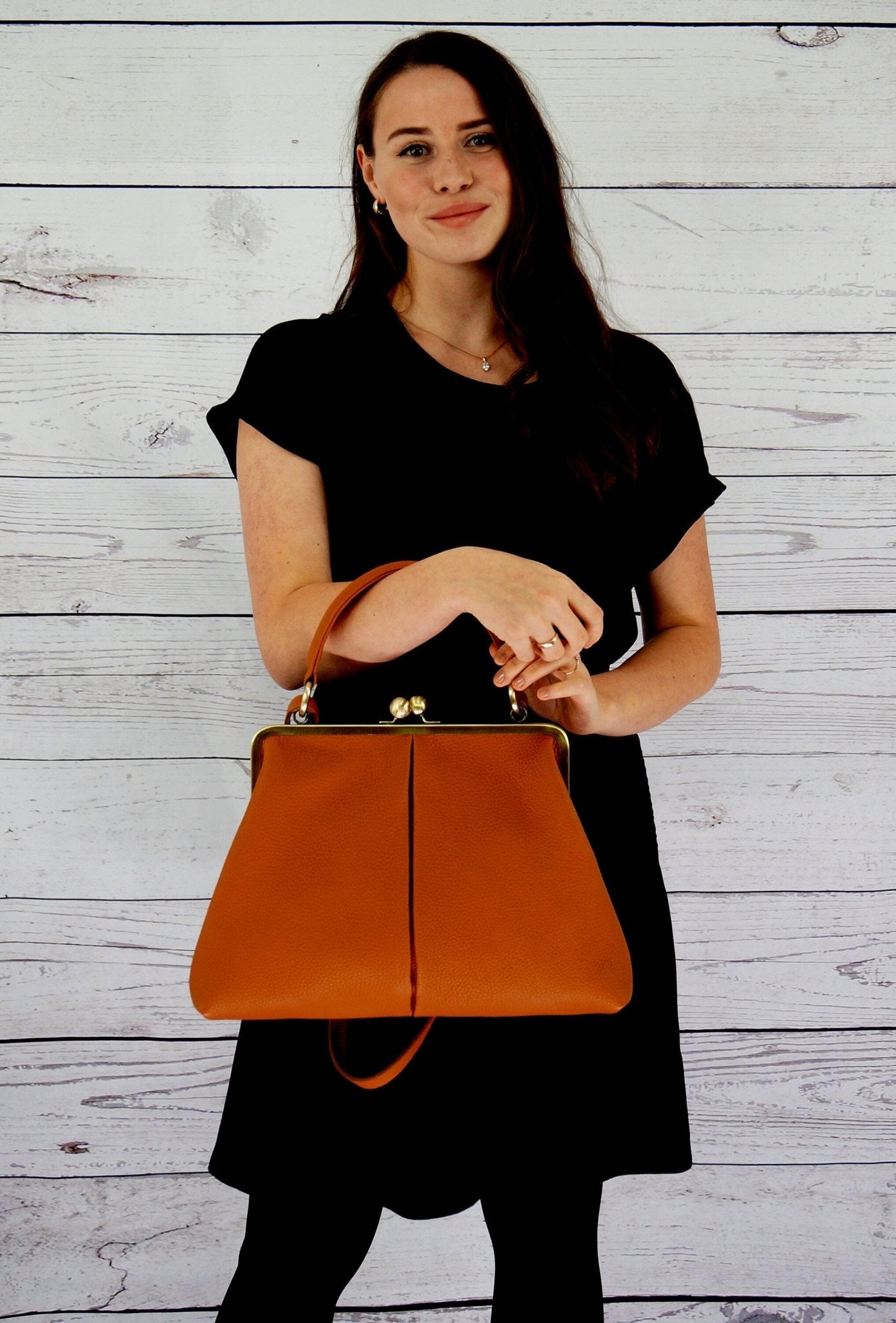 Handtasche "Olivia" in Cognac Braun – Taschenkinder