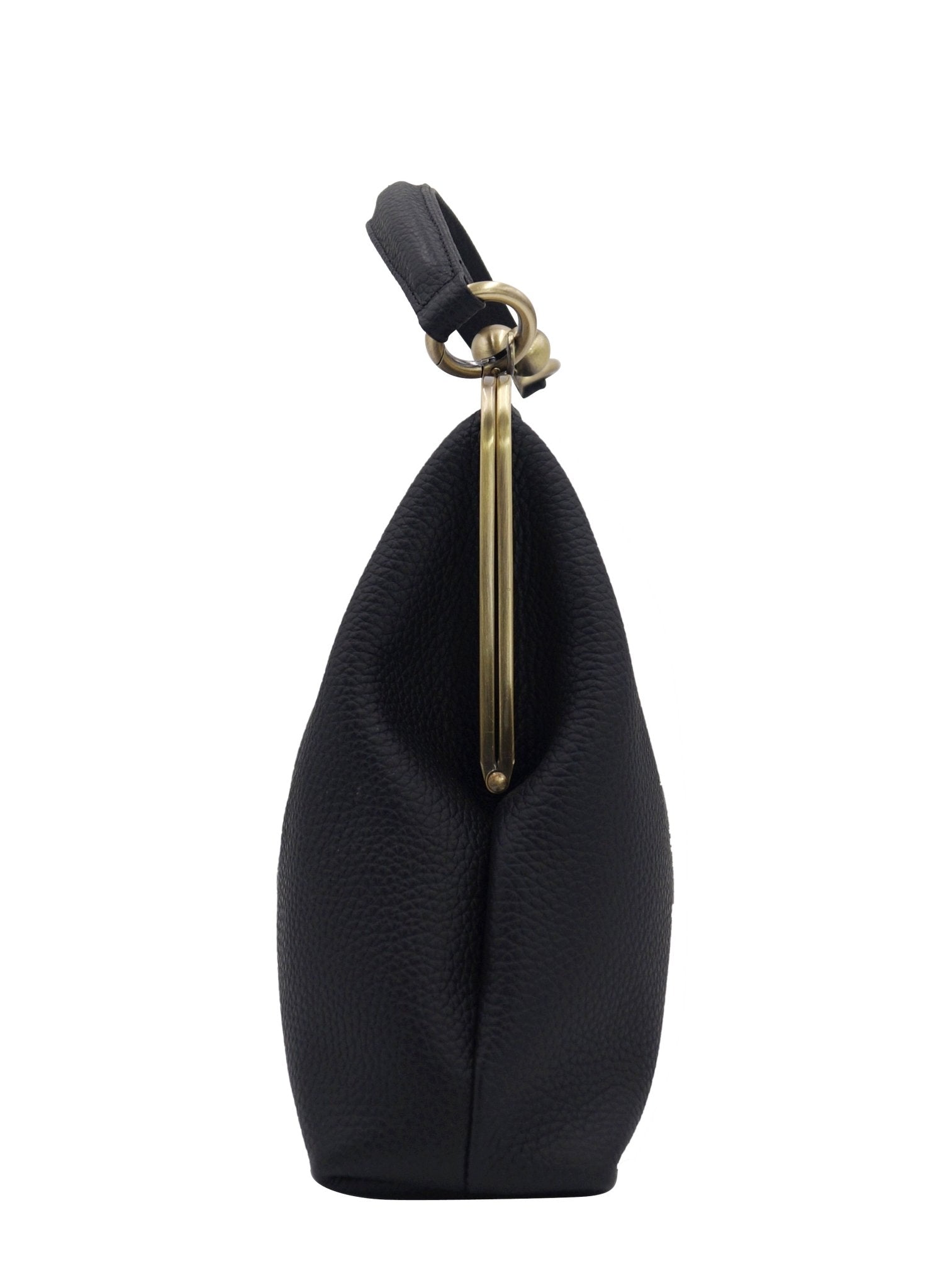 Leder Handtasche Olivia in Schwarz – Retro Henkeltasche – Taschenkinder