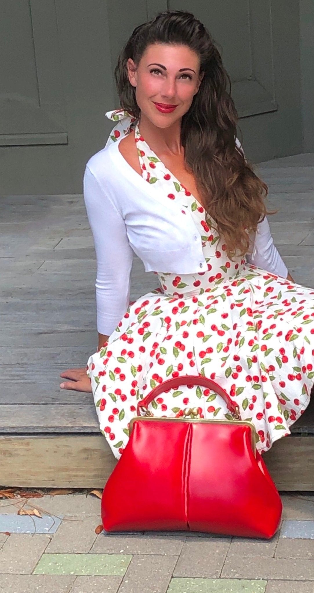 Retro Handtasche Damen, Bügeltasche "Olive" in rot, Ledertasche, Leder Henkeltasche, Leder Umhängetasche, Leder Schultertasche, Vintage Stil - Taschenkinder.de