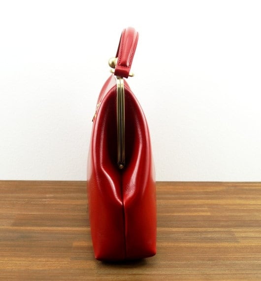 Retro Handtasche Damen, Bügeltasche "Olive" in rot, Ledertasche, Leder Henkeltasche, Leder Umhängetasche, Leder Schultertasche, Vintage Stil - Taschenkinder.de