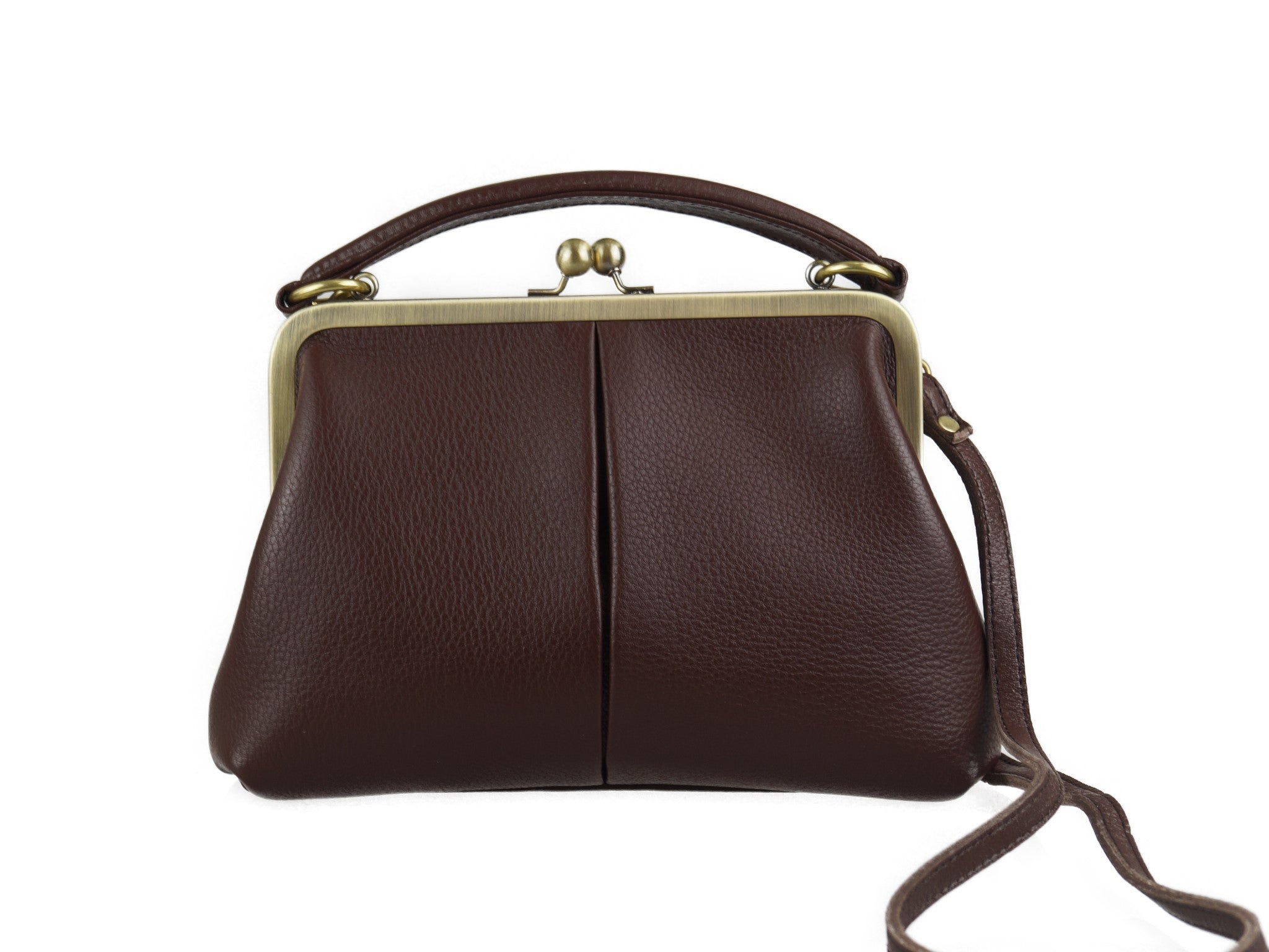 Kleine Retro Leder Handtasche - Kleine Olive – Taschenkinder