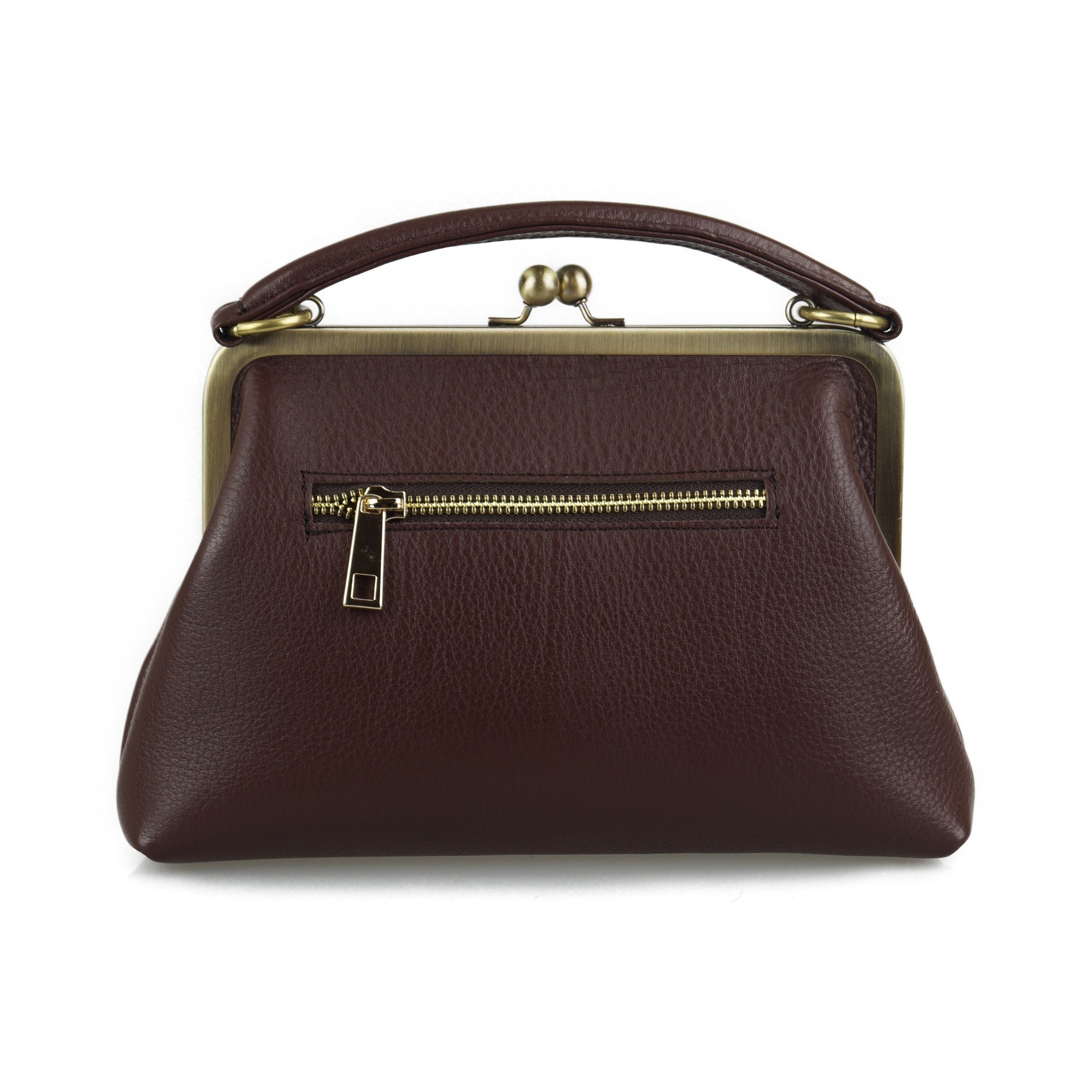 Kleine Retro Leder Handtasche - Kleine Olive – Taschenkinder