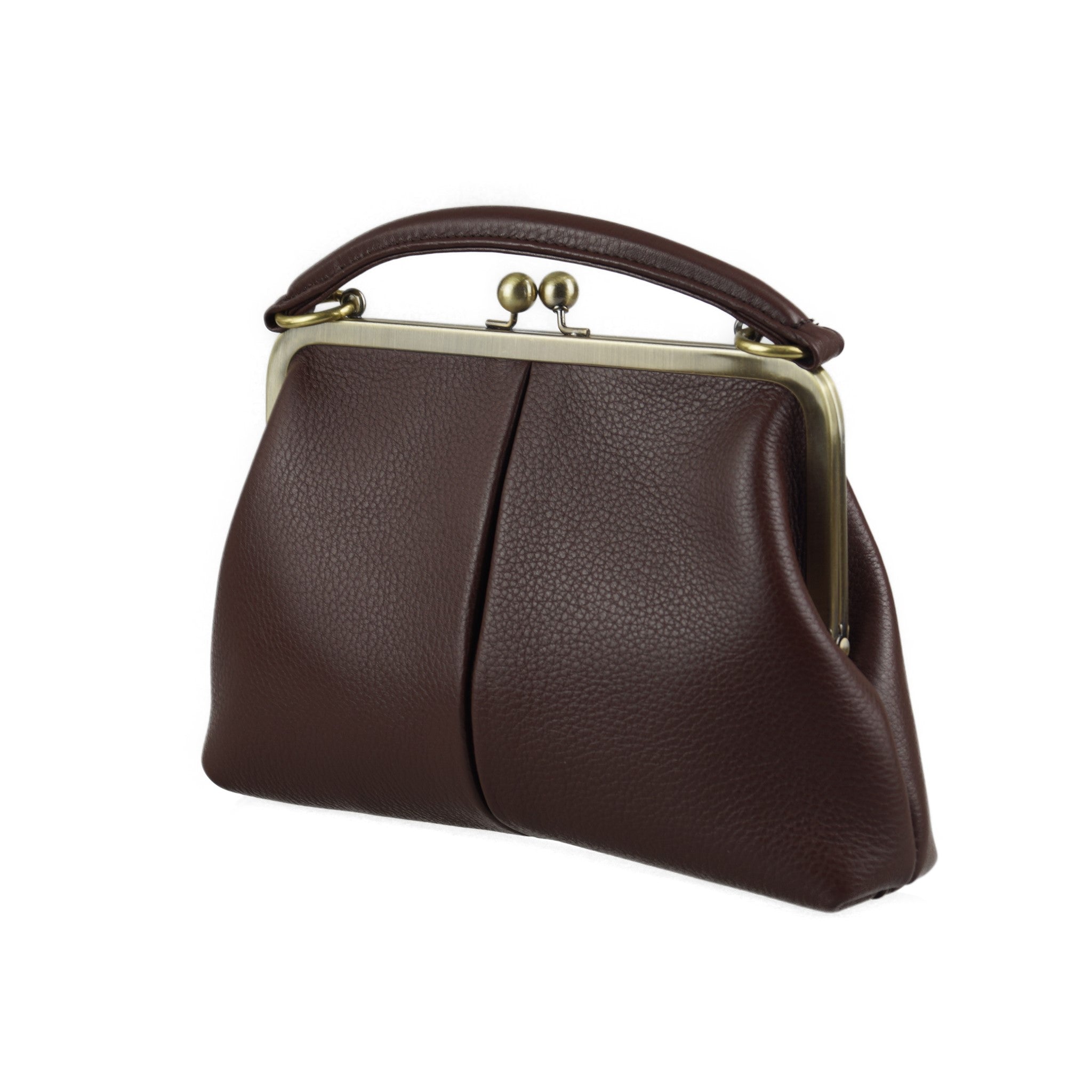 Kleine Retro Leder Handtasche - Kleine Olive – Taschenkinder