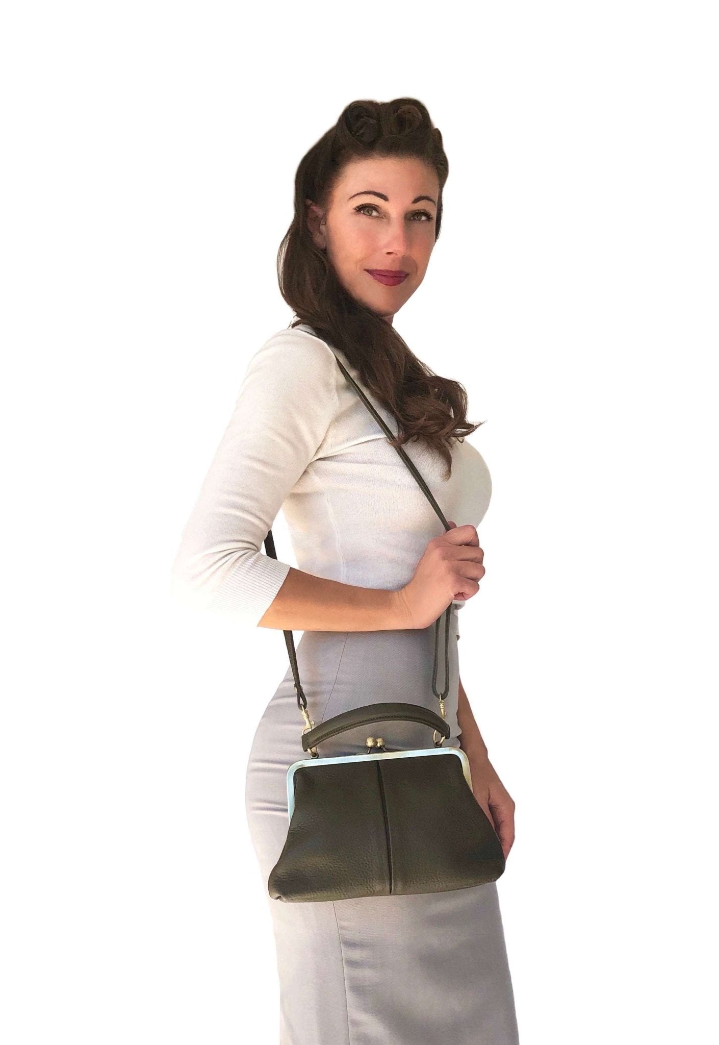 Handtasche Kleine Olive - Vintage Leder - Taschenkinder